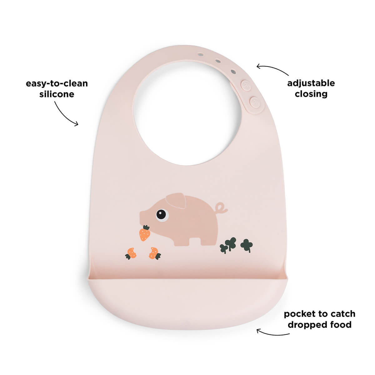 Done by Deer Silicone Bib Pigee Powder