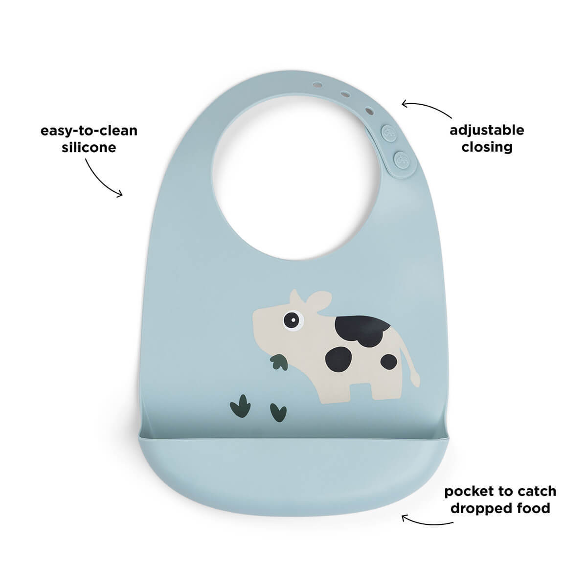 Done by Deer Silicone Bib Dotti Blue
