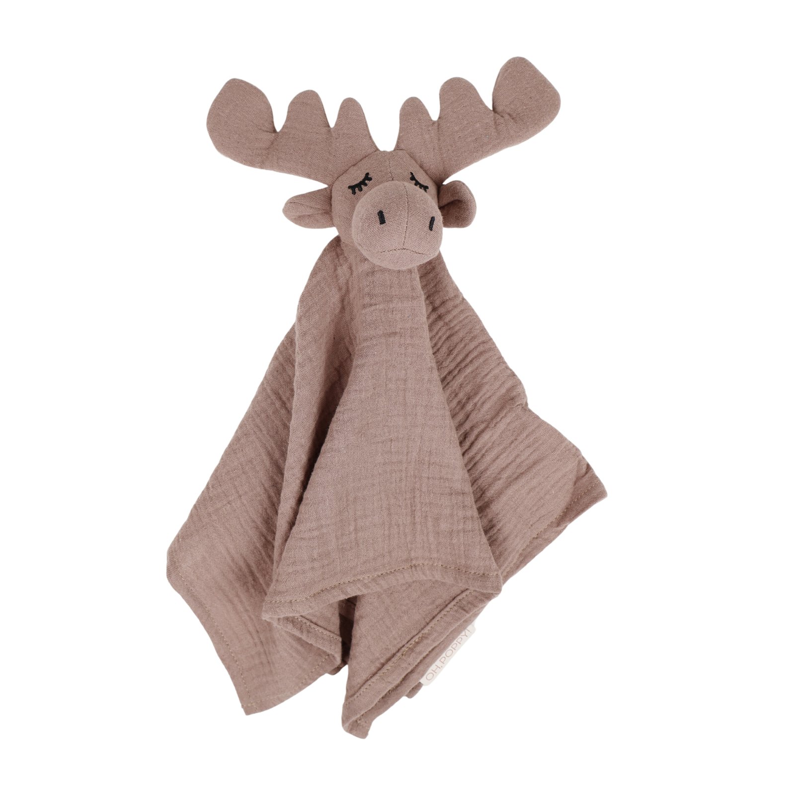 Oh, Poppy! Loa The Moose Muslin Comfort Blanket Biscuit Brown 1 st