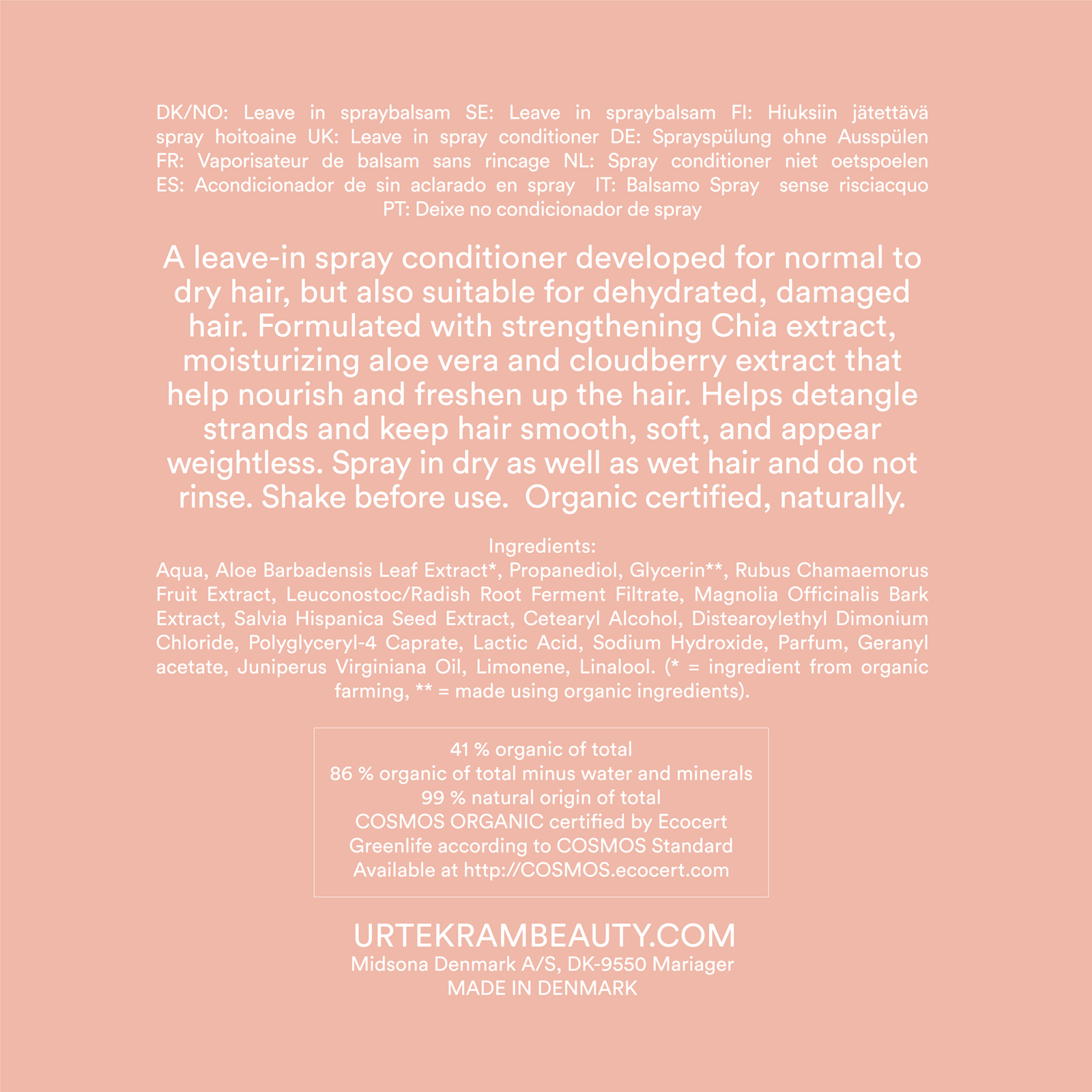 Urtekram Beauty Nordic Berry Spray Conditioner Normal/dry 250ml