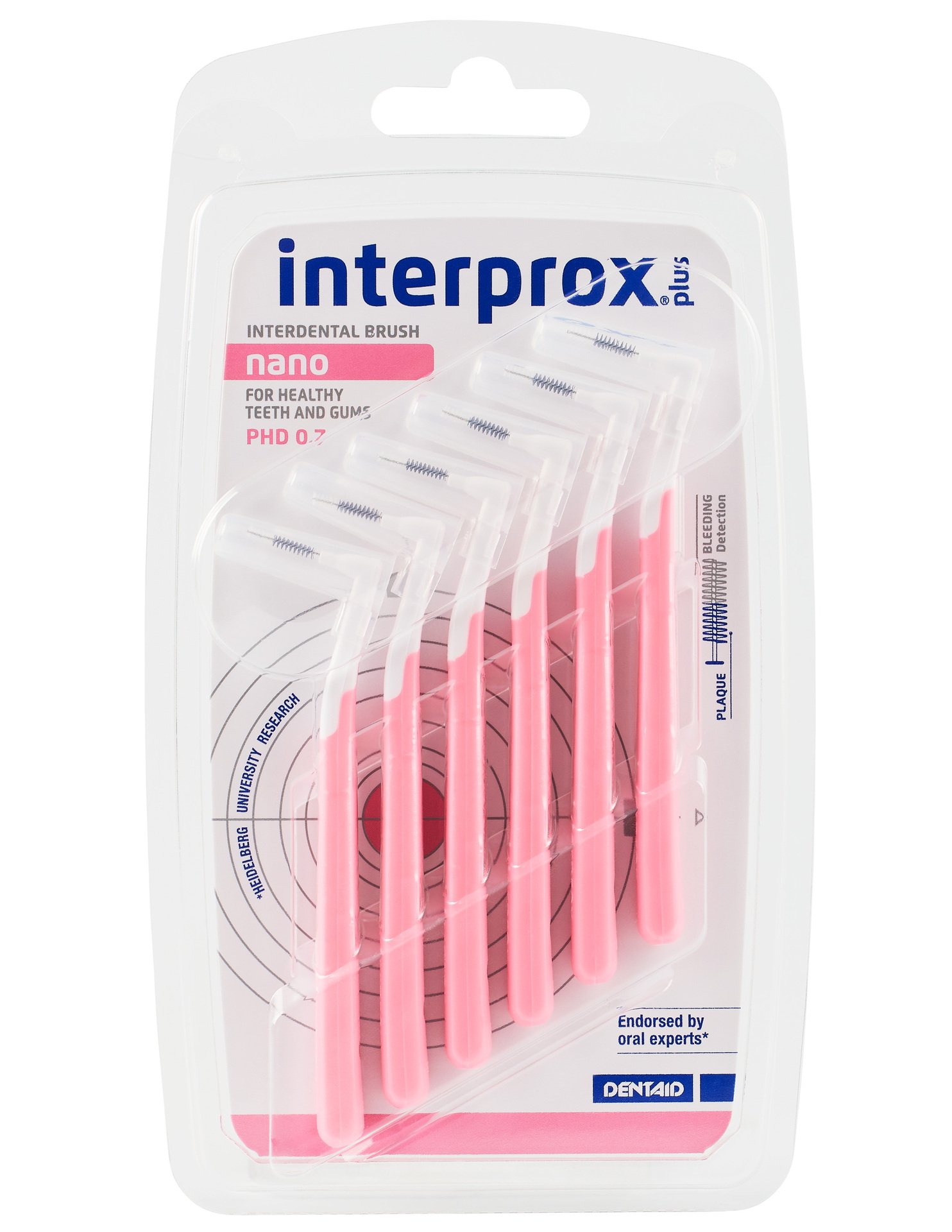 Interprox Vinkel Plus Nano Mellanrumsborste Rosa 0,38 mm 6 st