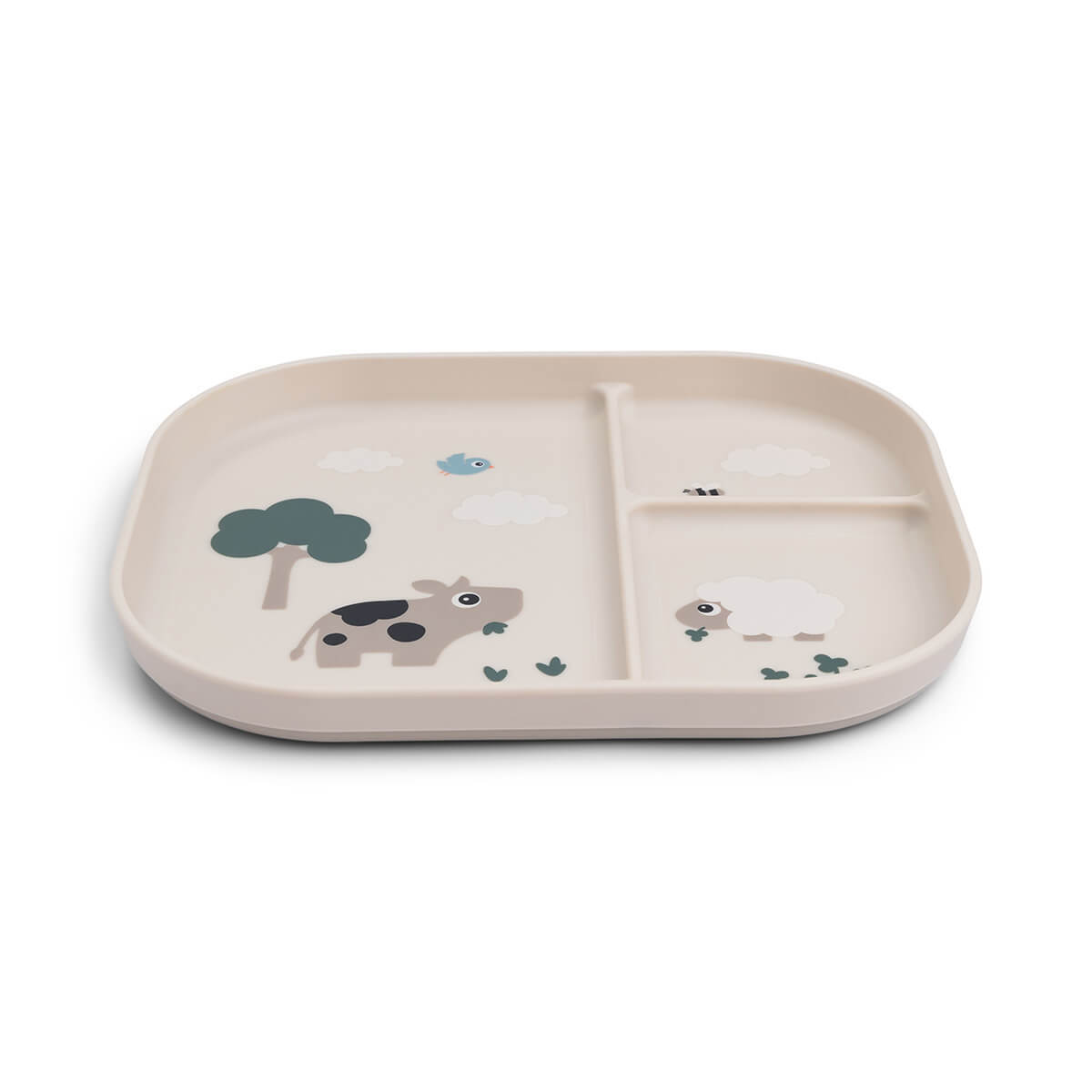 Done by Deer Foodie Compartment Plate Tiny Farm Sand