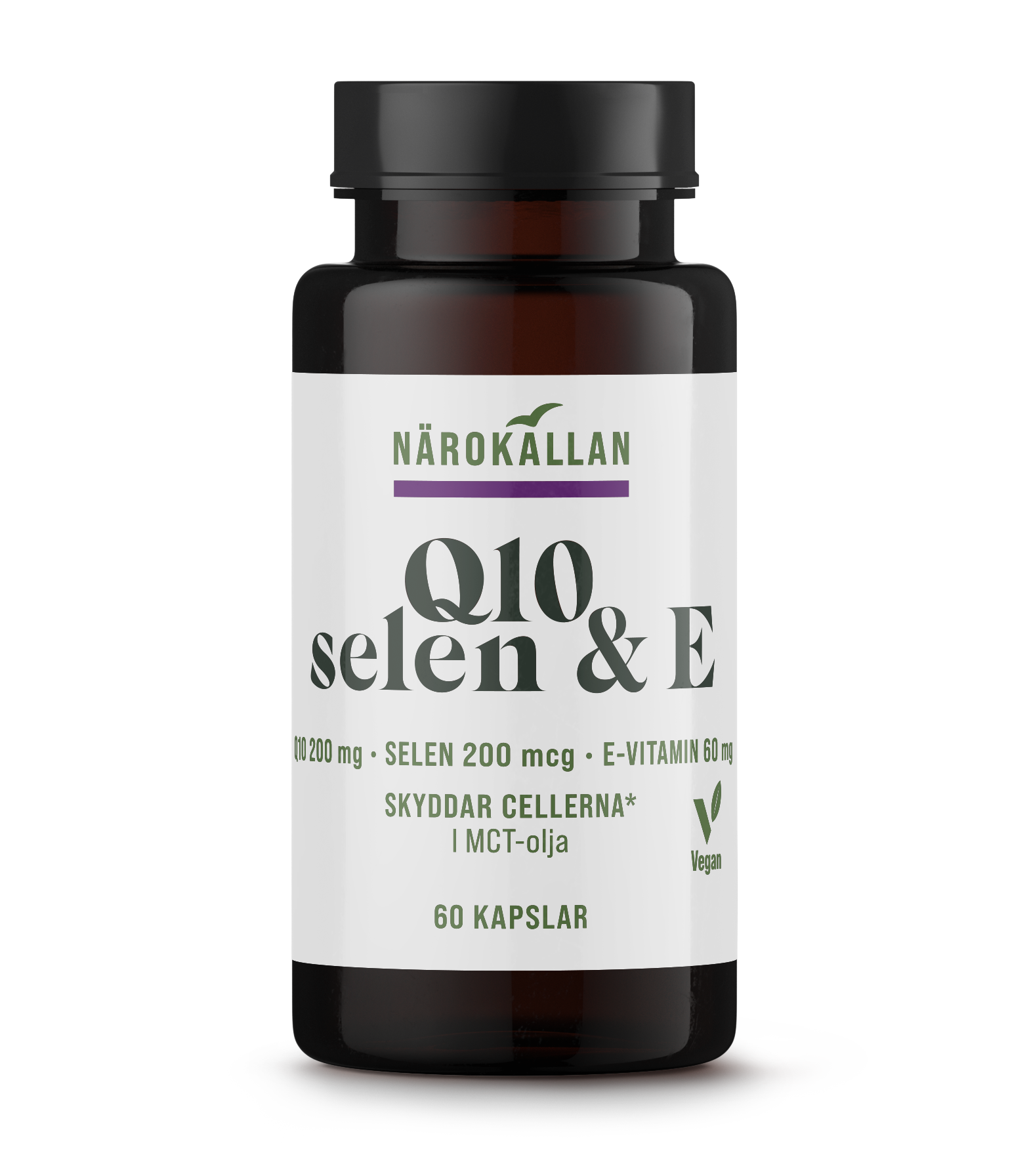 Närokällan Q10 200 mg + Selen & E 60 kapslar