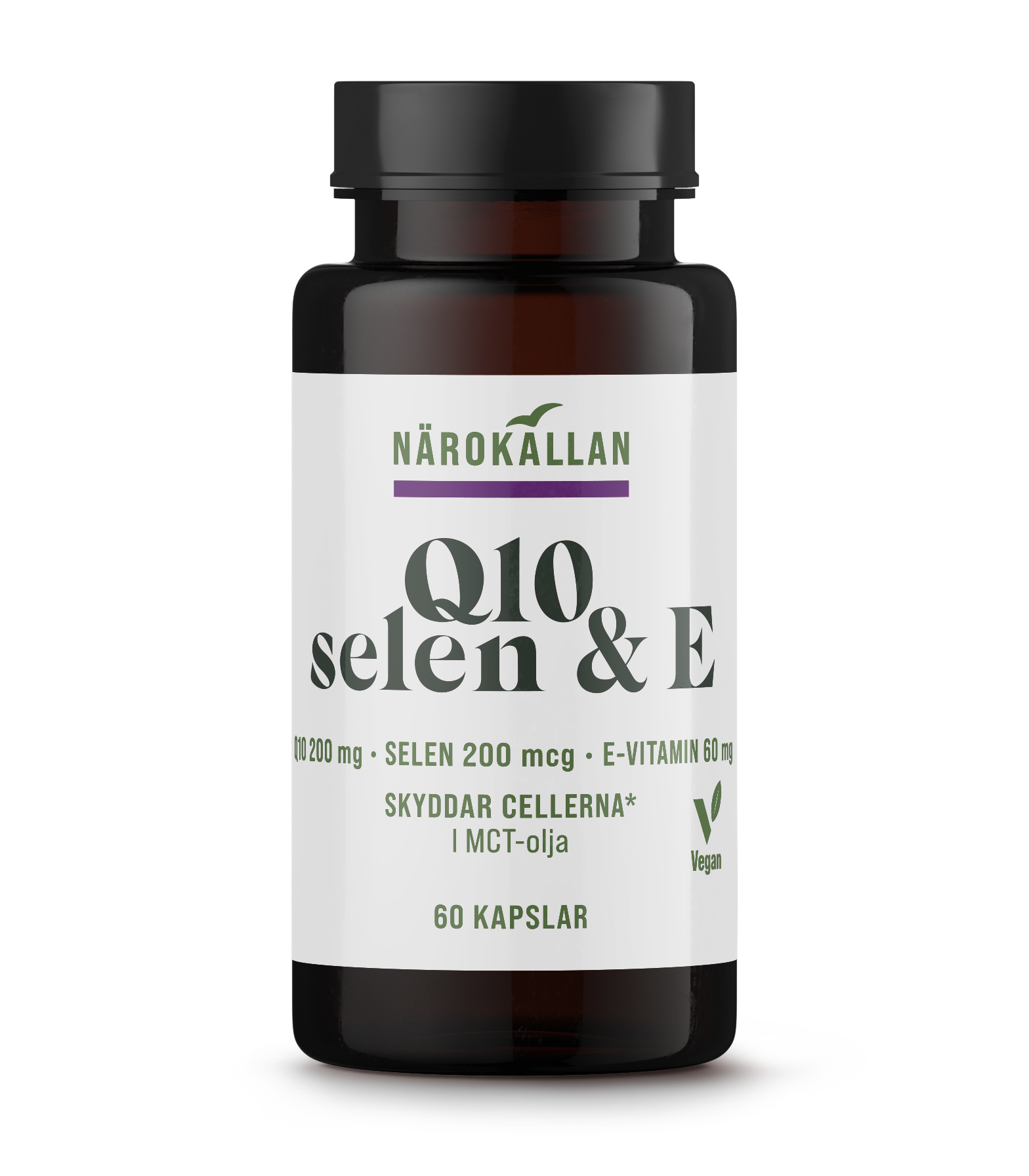 Närokällan Q10 200 mg + Selen & E 60 kapslar