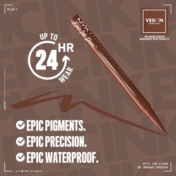 NYX Professional Makeup Epic Ink Liner Vattenfast Eyelinerpenna 05 Graham Cracker 1 ml