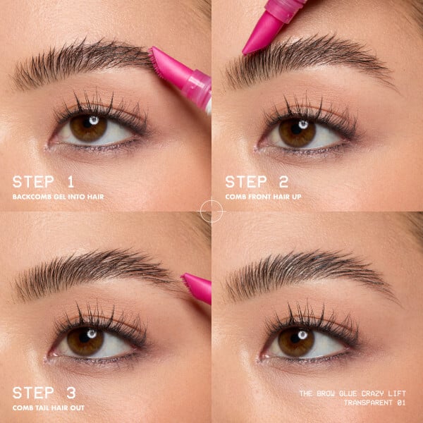NYX Professional Makeup The Brow Glue Crazy Lift Fixerande Bryngel 01 Transparent 7 ml