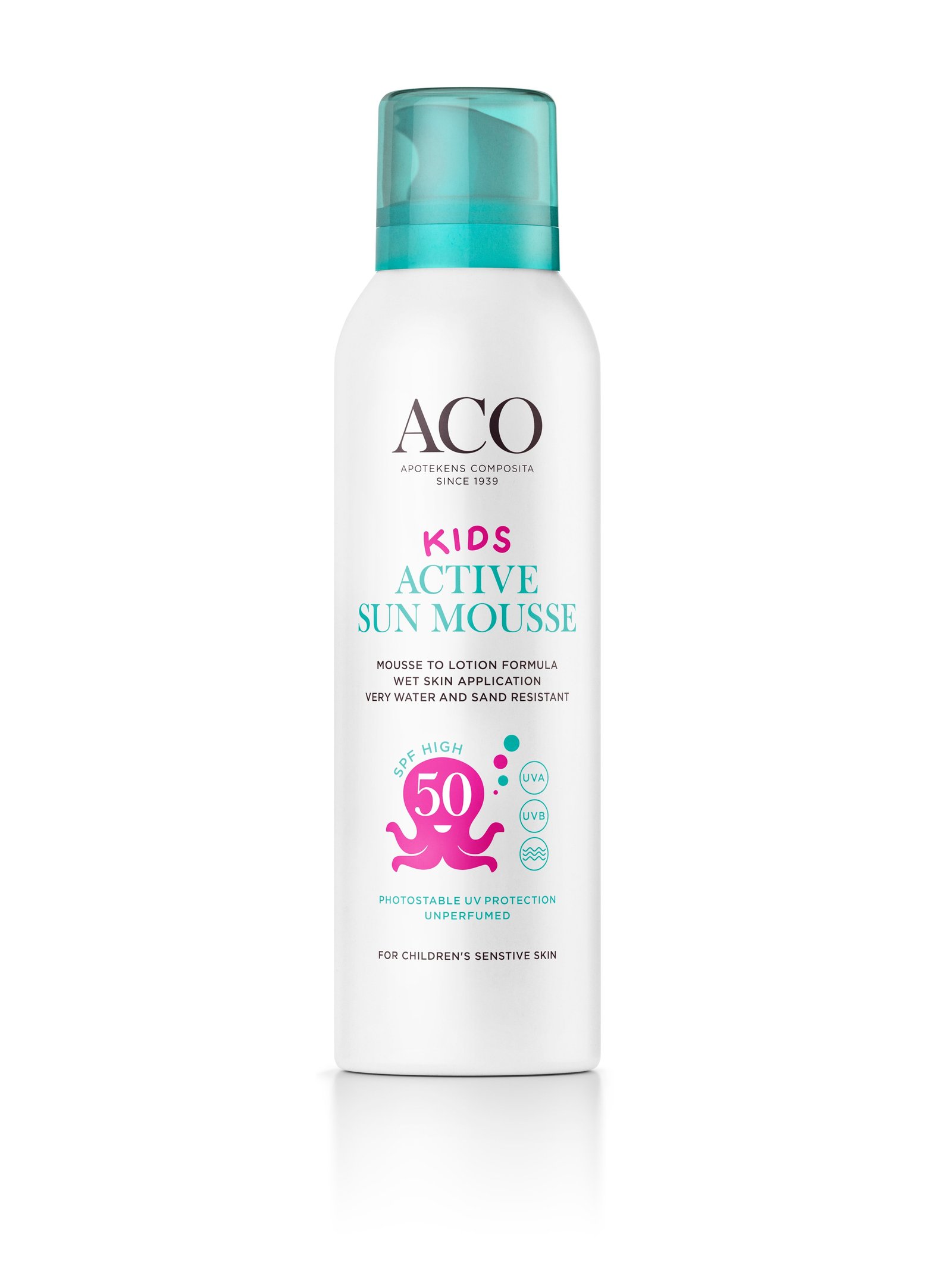 ACO Sun Kids Active Mousse SPF50 Oparfymerad 150 ml