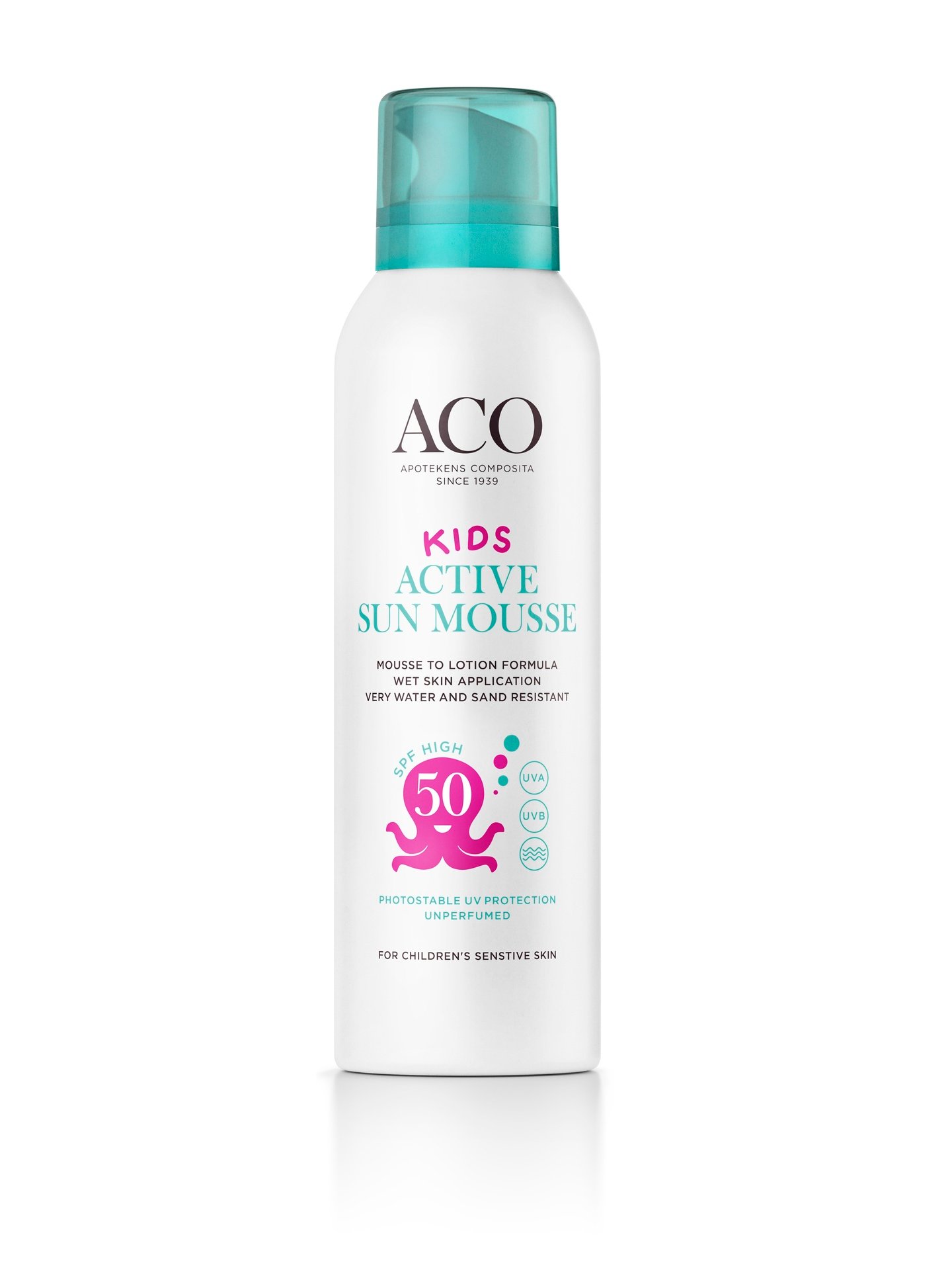 ACO Sun Kids Active Mousse SPF50 Oparfymerad 150 ml