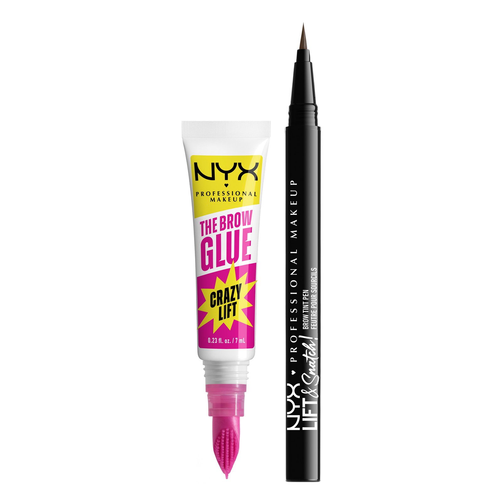 NYX Professional Makeup Brow Tint Pen Ash Brown och The Brow Glue Crazy Lift