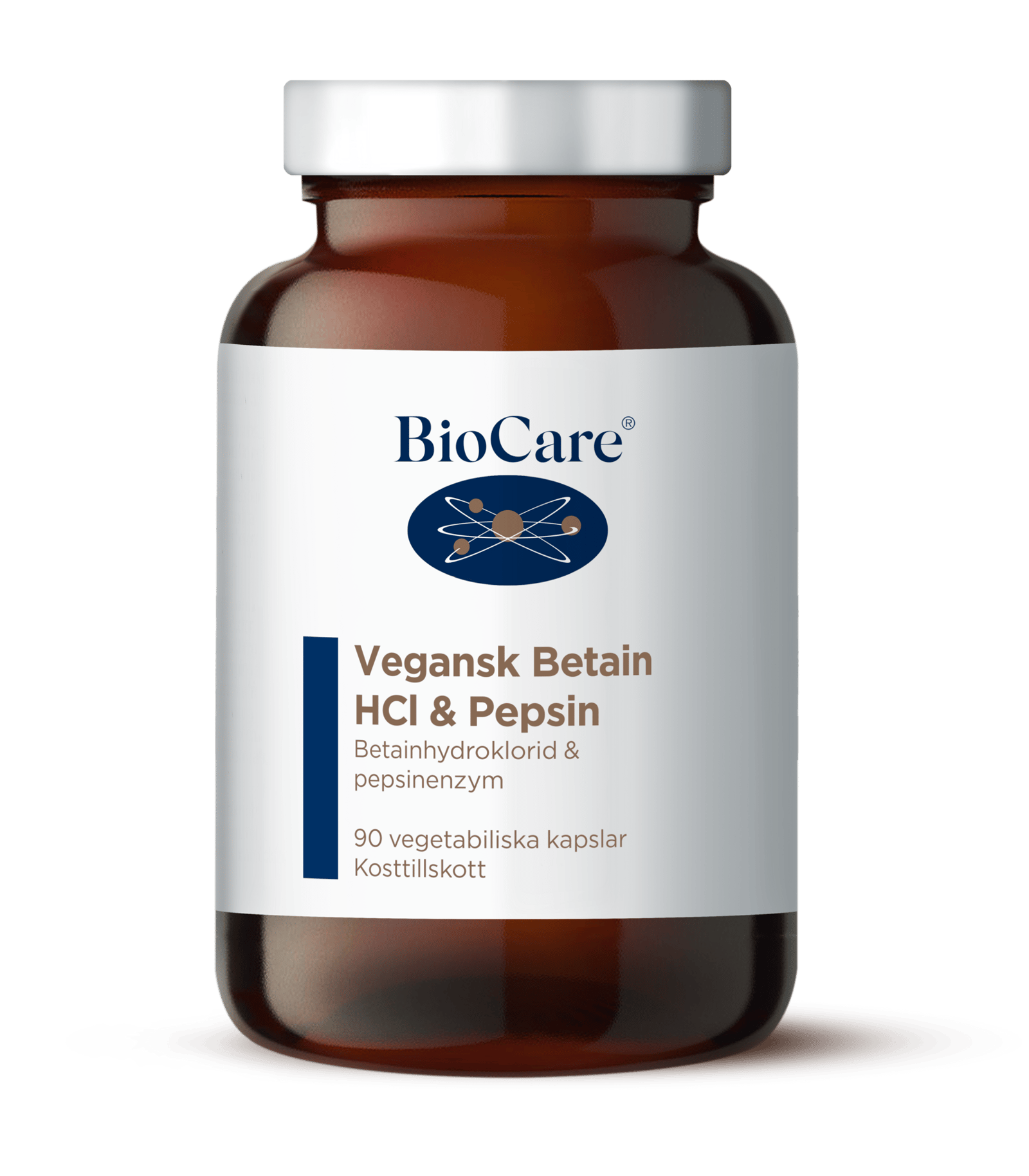 BioCare Vegansk Betain HCL & Pepsin 90 kapslar