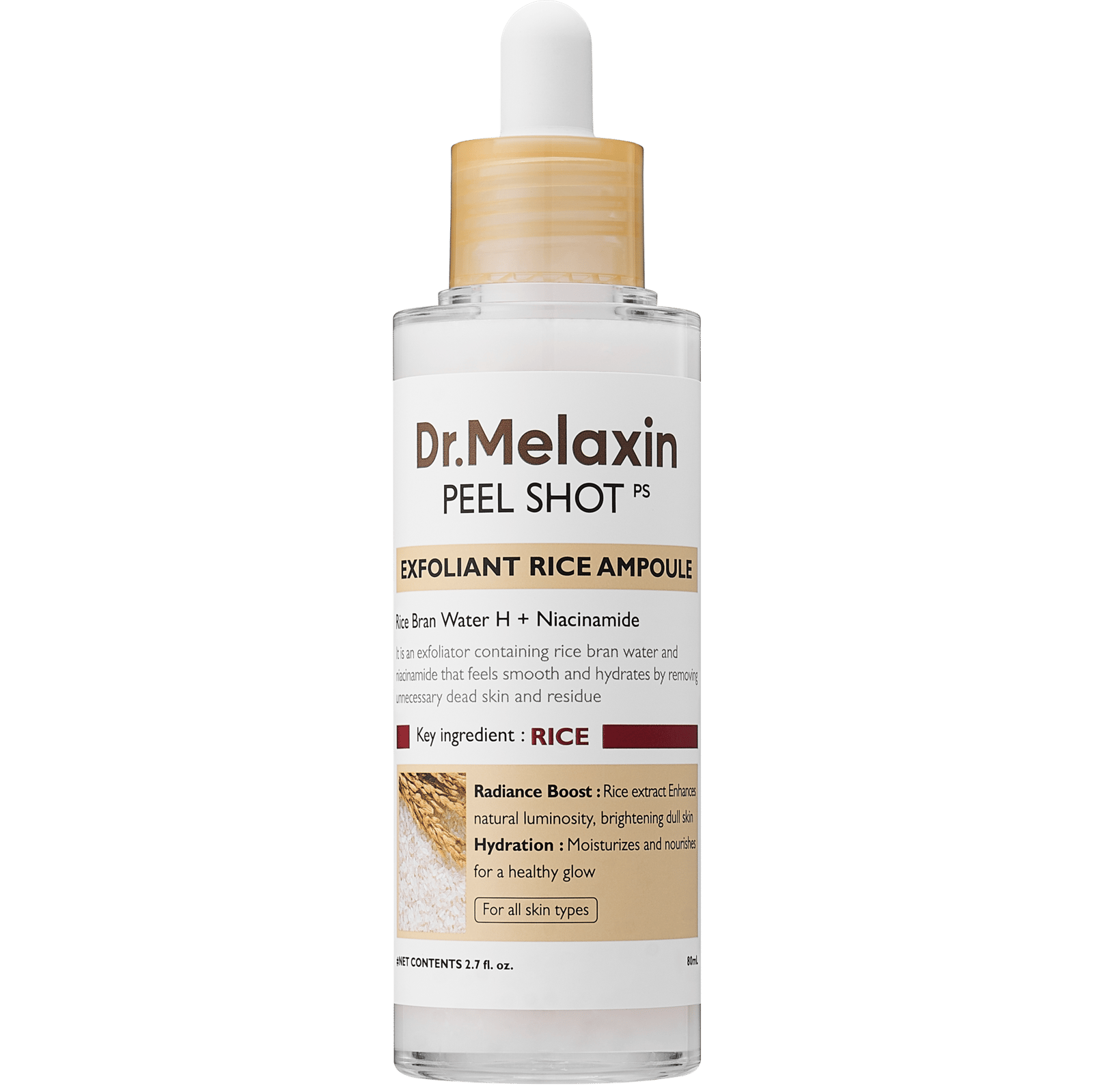Dr.Melaxin Peel Shot Exfoliant White Rice Ampoule 80 ml