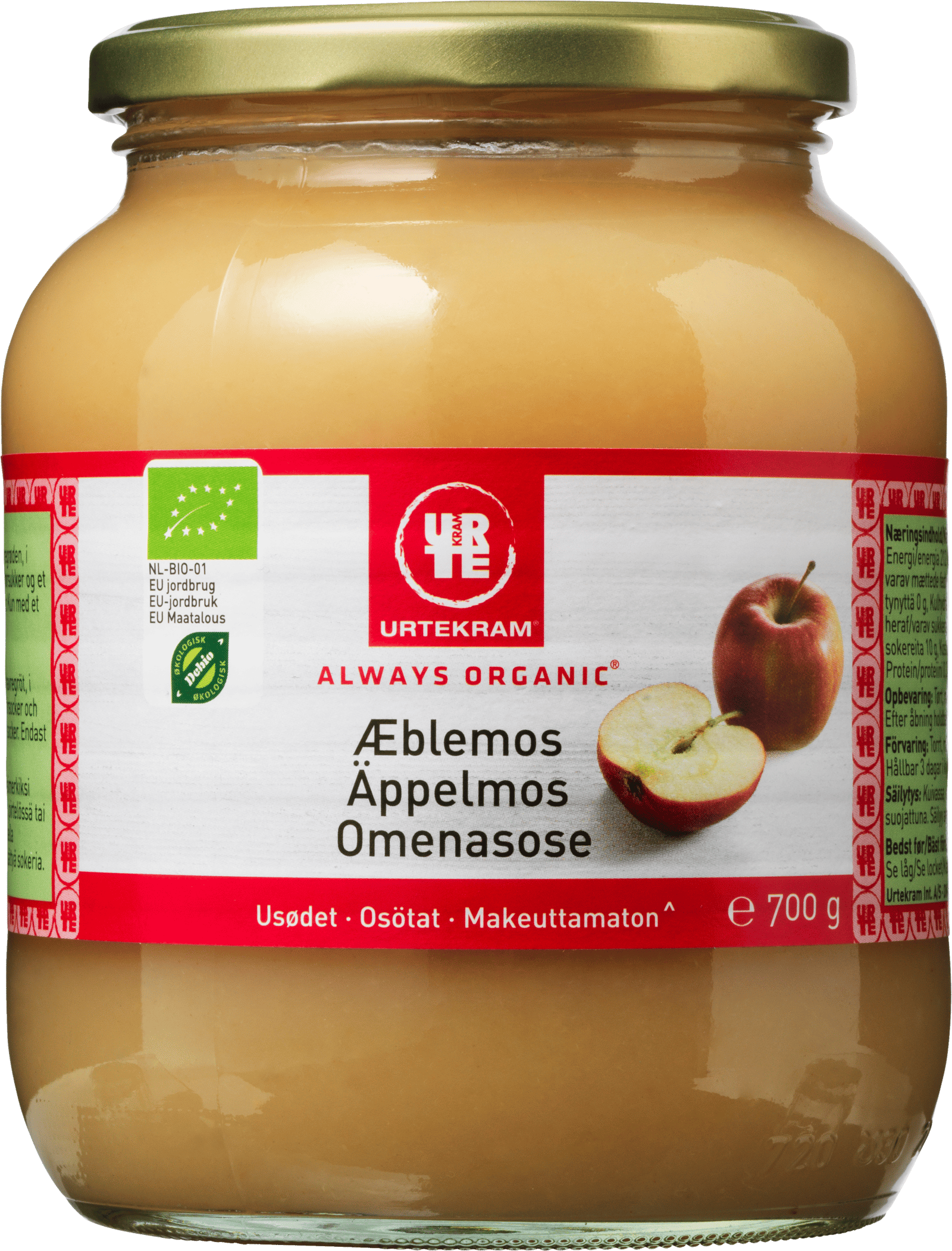 Urtekram Food Äppelmos Osötat 700g