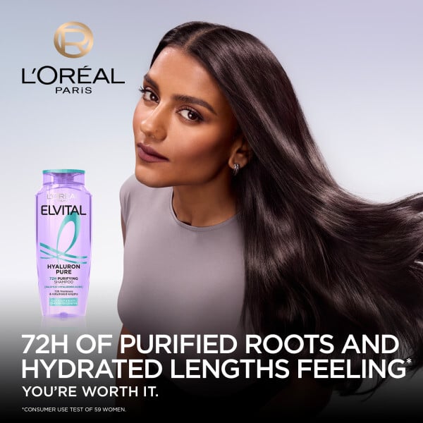 L'Oréal Paris Elvital Hyaluron Pure Schampo För Fuktfattigt Hår 500 ml
