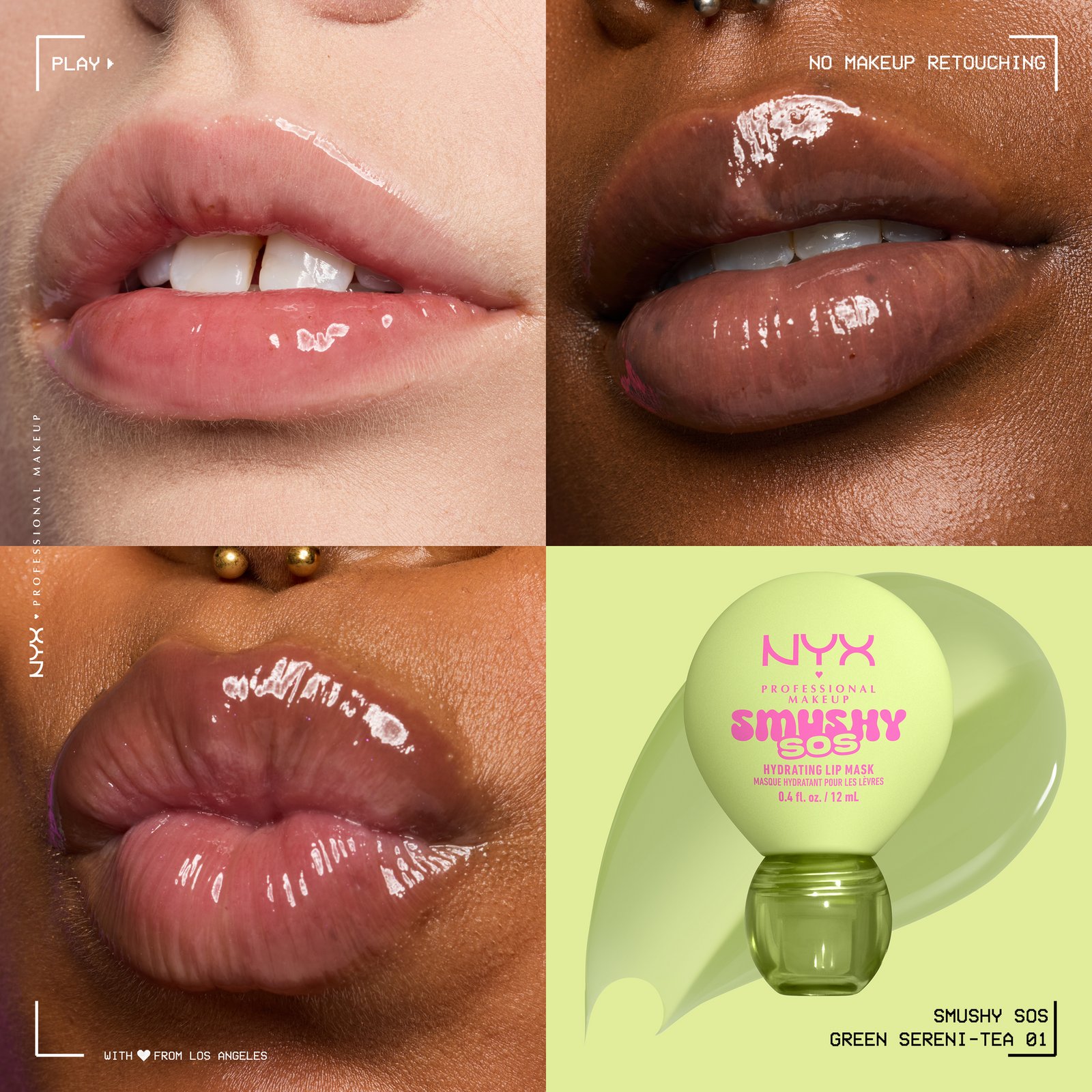 NYX Professional Makeup Smushy SOS Hydrating Lip Mask 01 Green Sereni-tea
