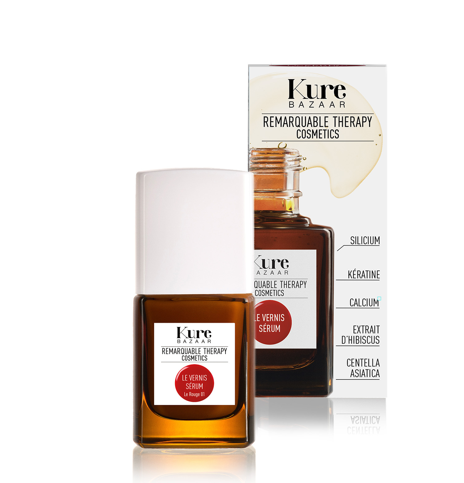 Kure Bazaar Remarquable Therapy Färgade nagelförstärkare 01 Le Rouge 10 ml