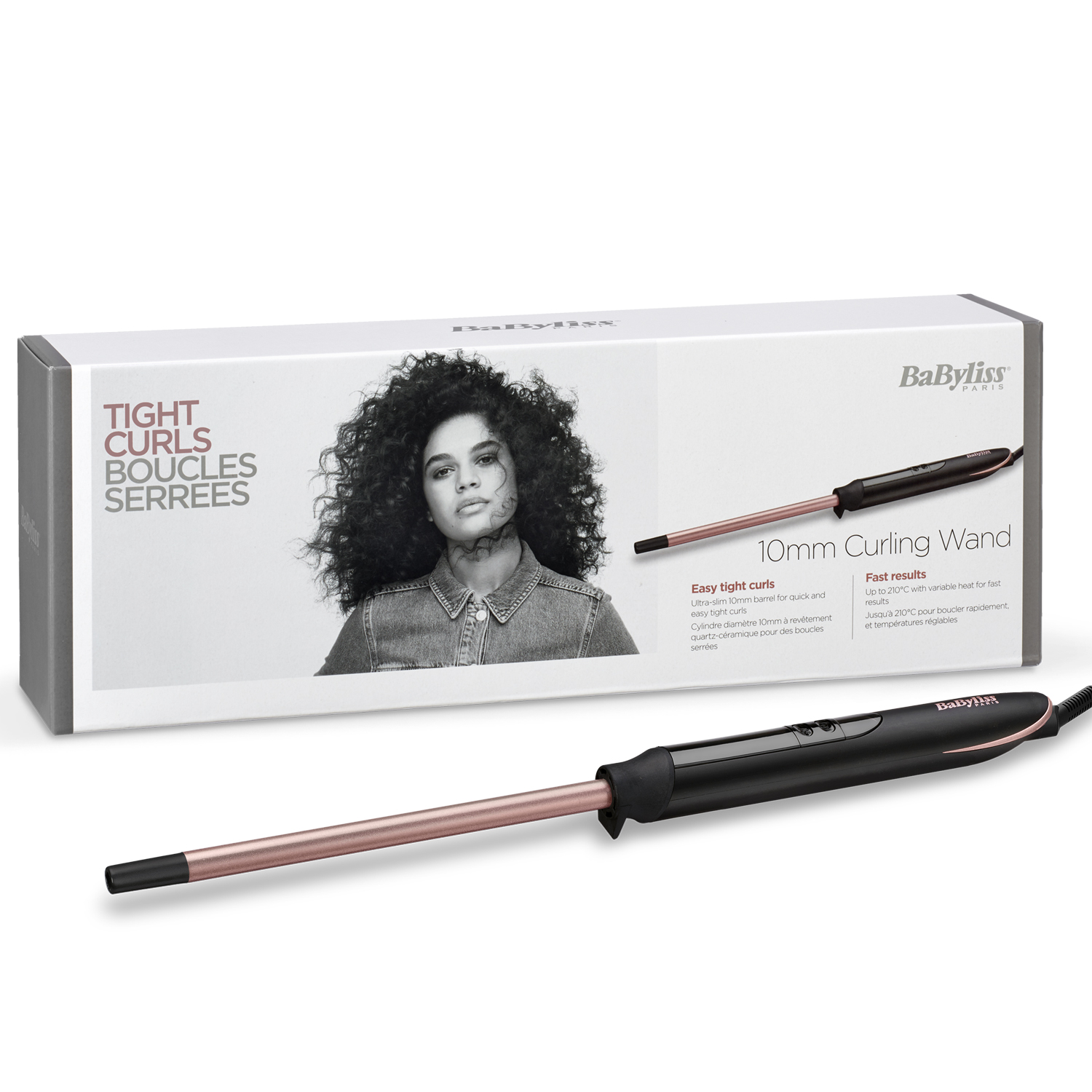 Babyliss Rose Quartz Thight Curls Wand C449E 1 st