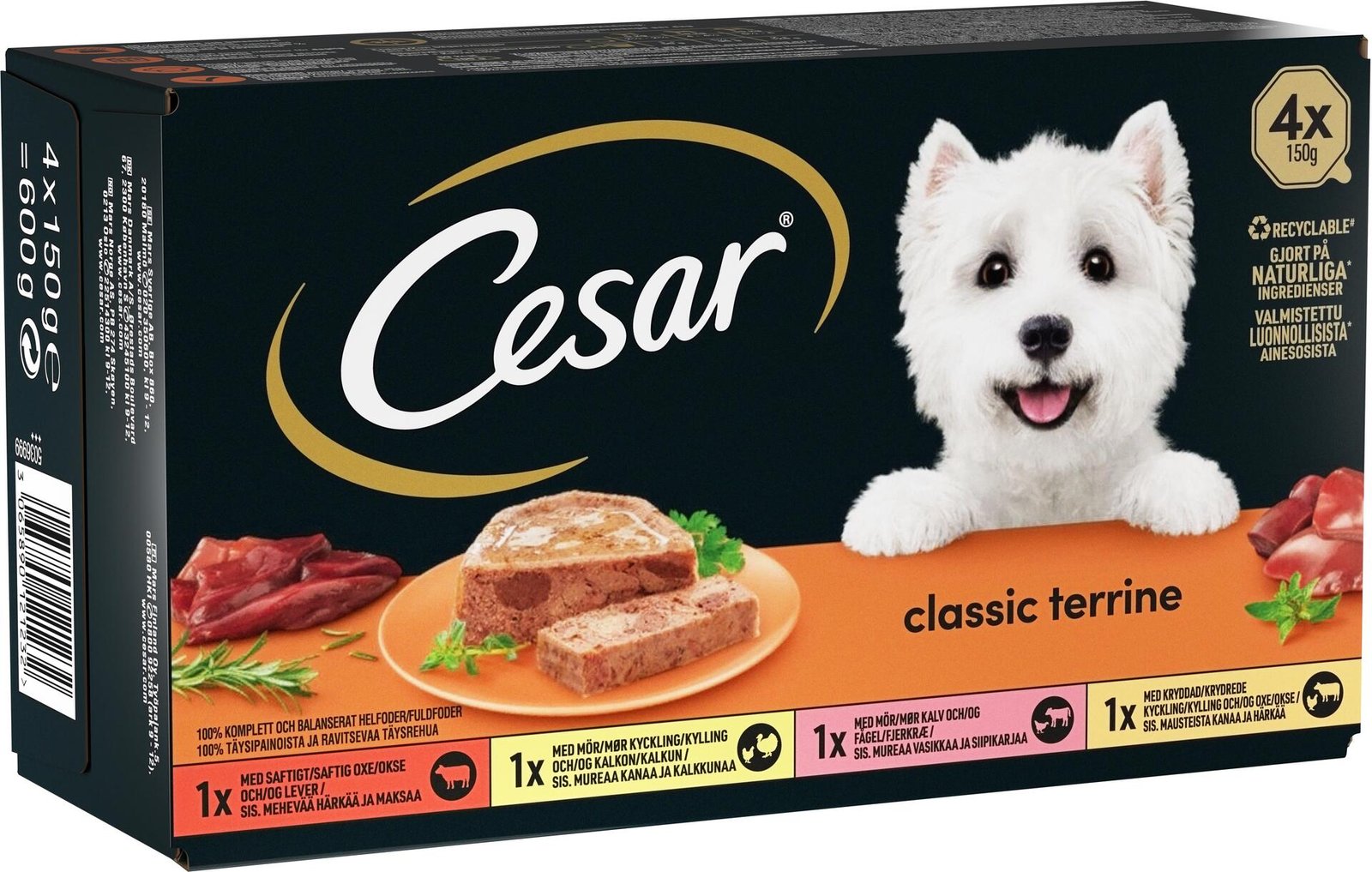 Cesar Classic Hundmat Våtfoder 600 g
