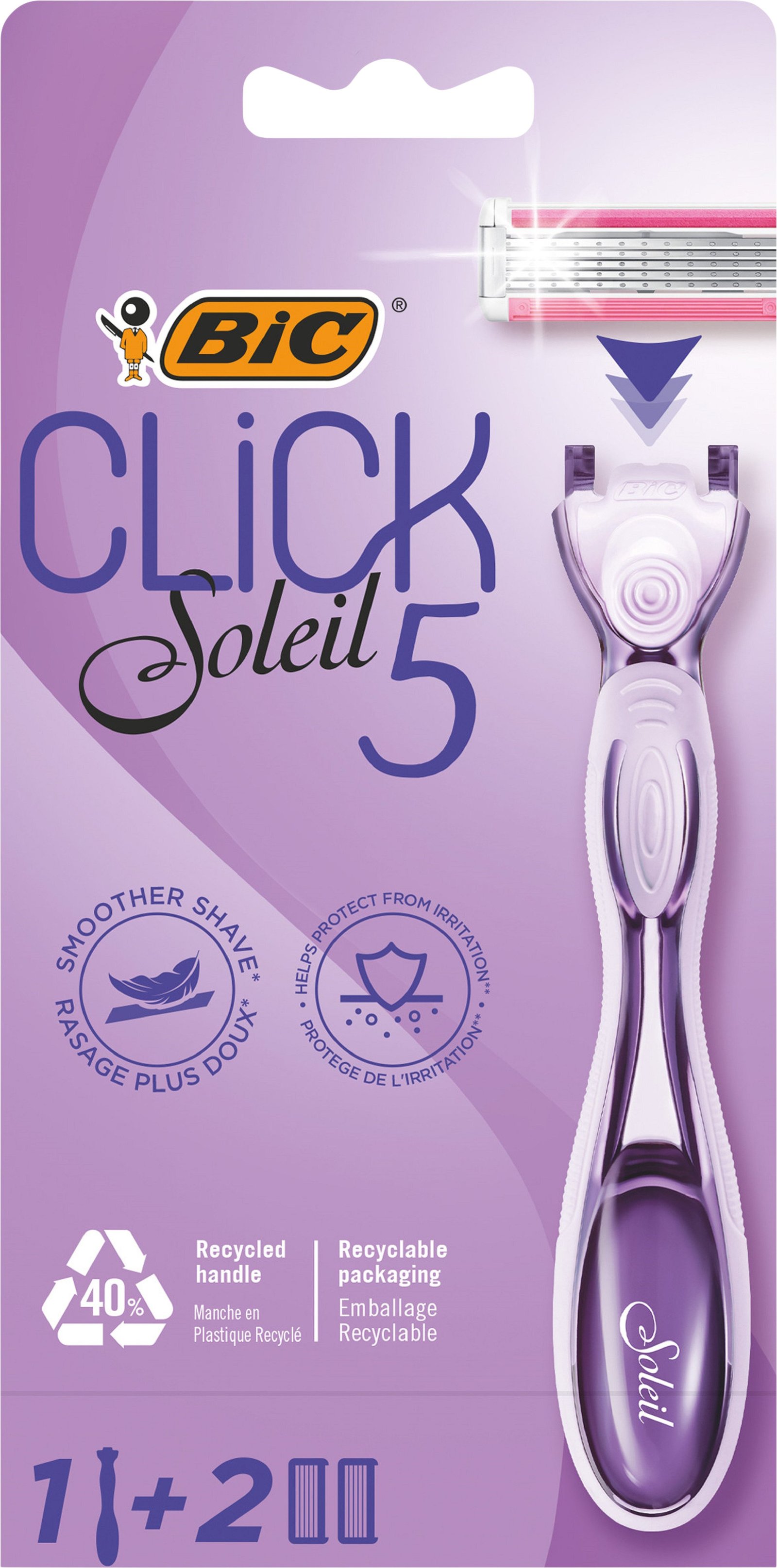 BIC Rakhyvel Click5 Soleil 1 rakhyvel + 2 refiller