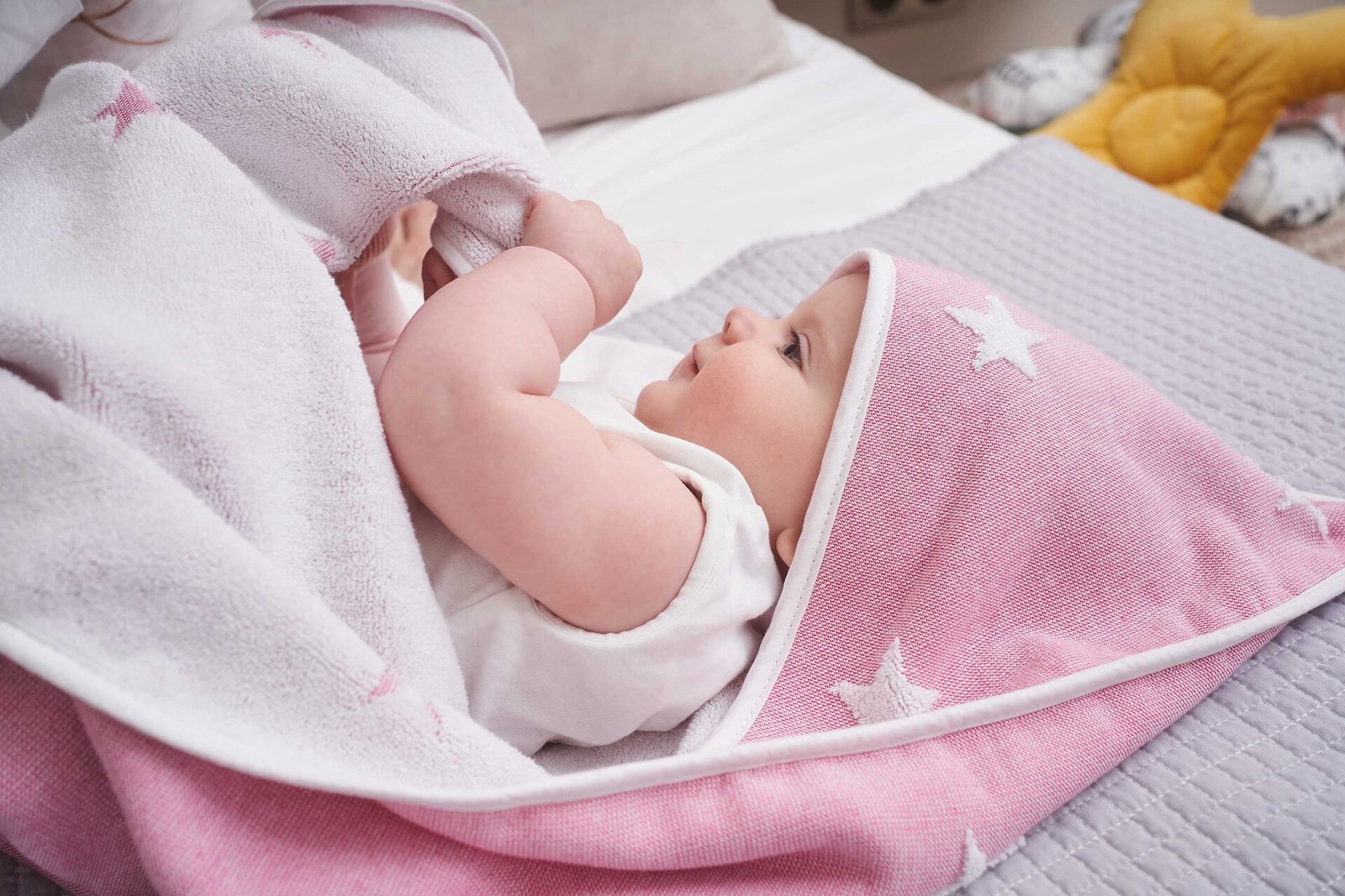 Fresh Kid Badcape Stjärna Rosa 1 st