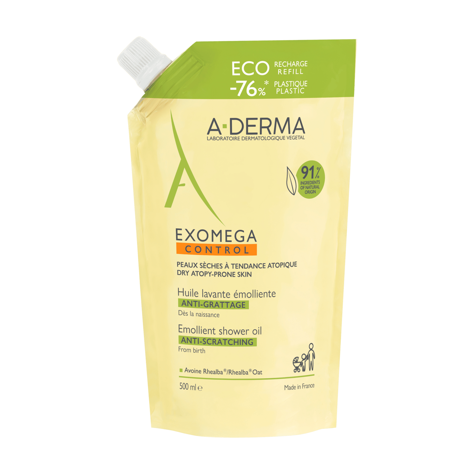 A-derma Exomega Control Shower Oil refill 500ml