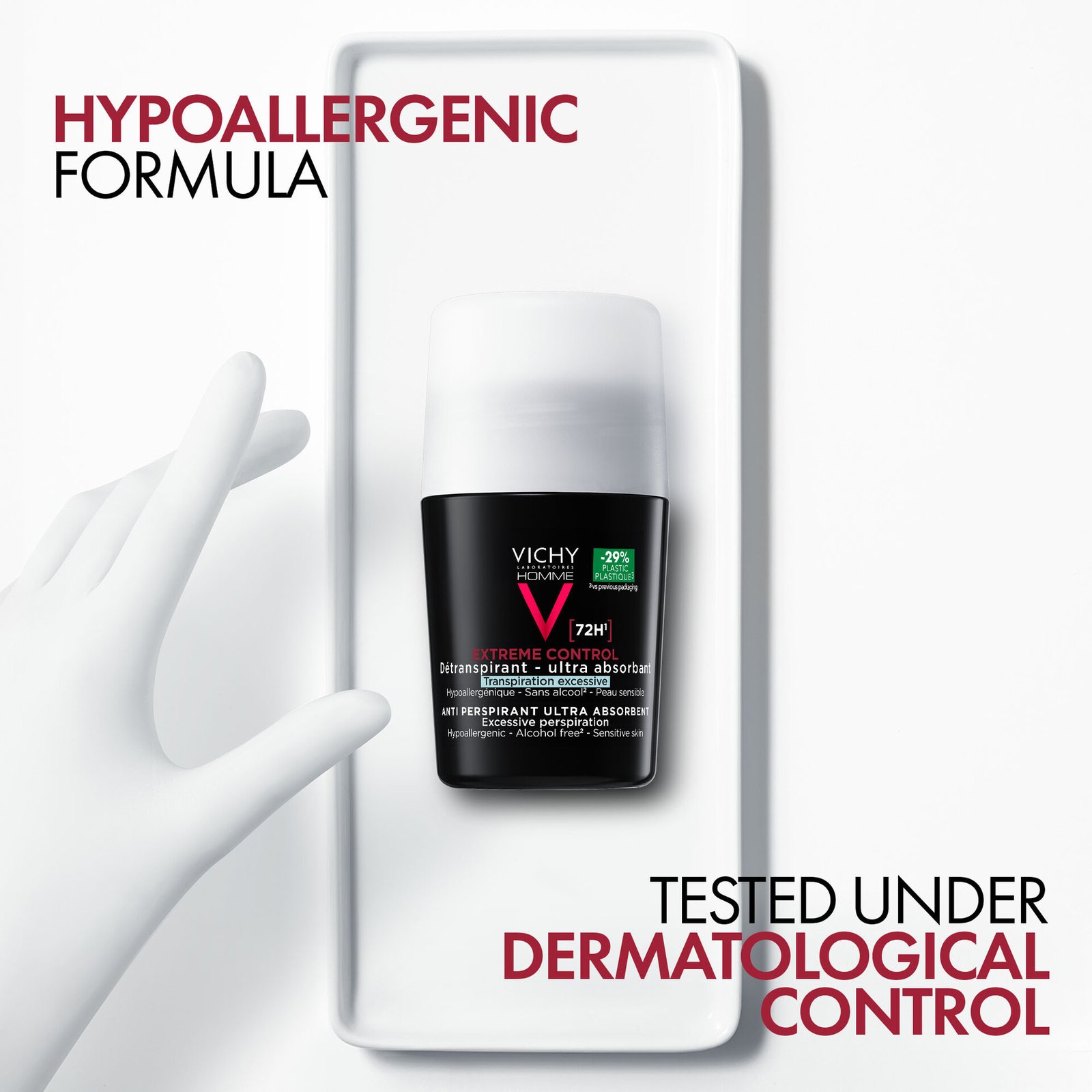 Vichy Homme 72H Extreme Control Anti-perspirant Deodorant Roll-On 50 ml