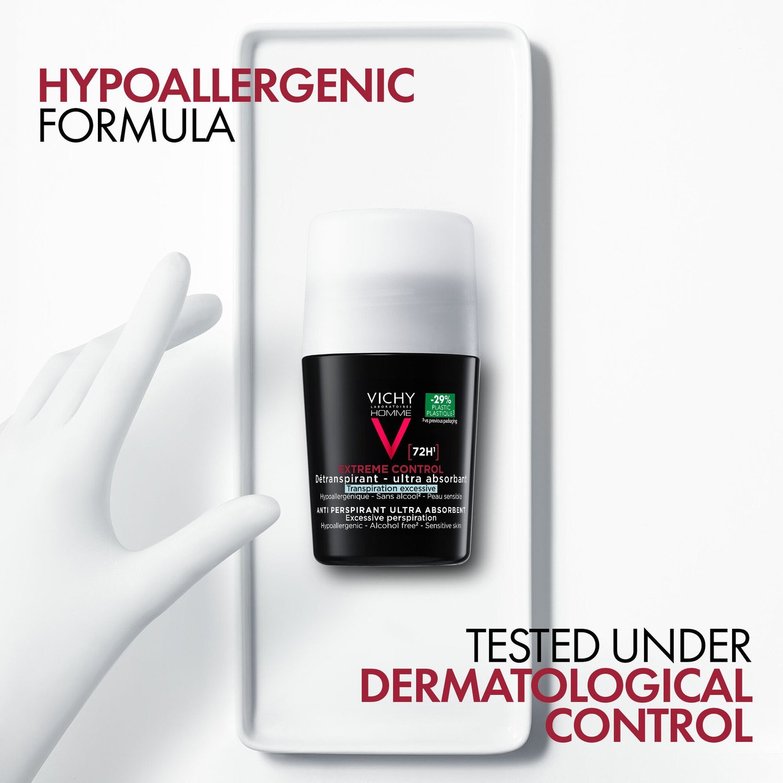 Vichy Homme 72H Extreme Control Anti-perspirant Deodorant Roll-On 50 ml