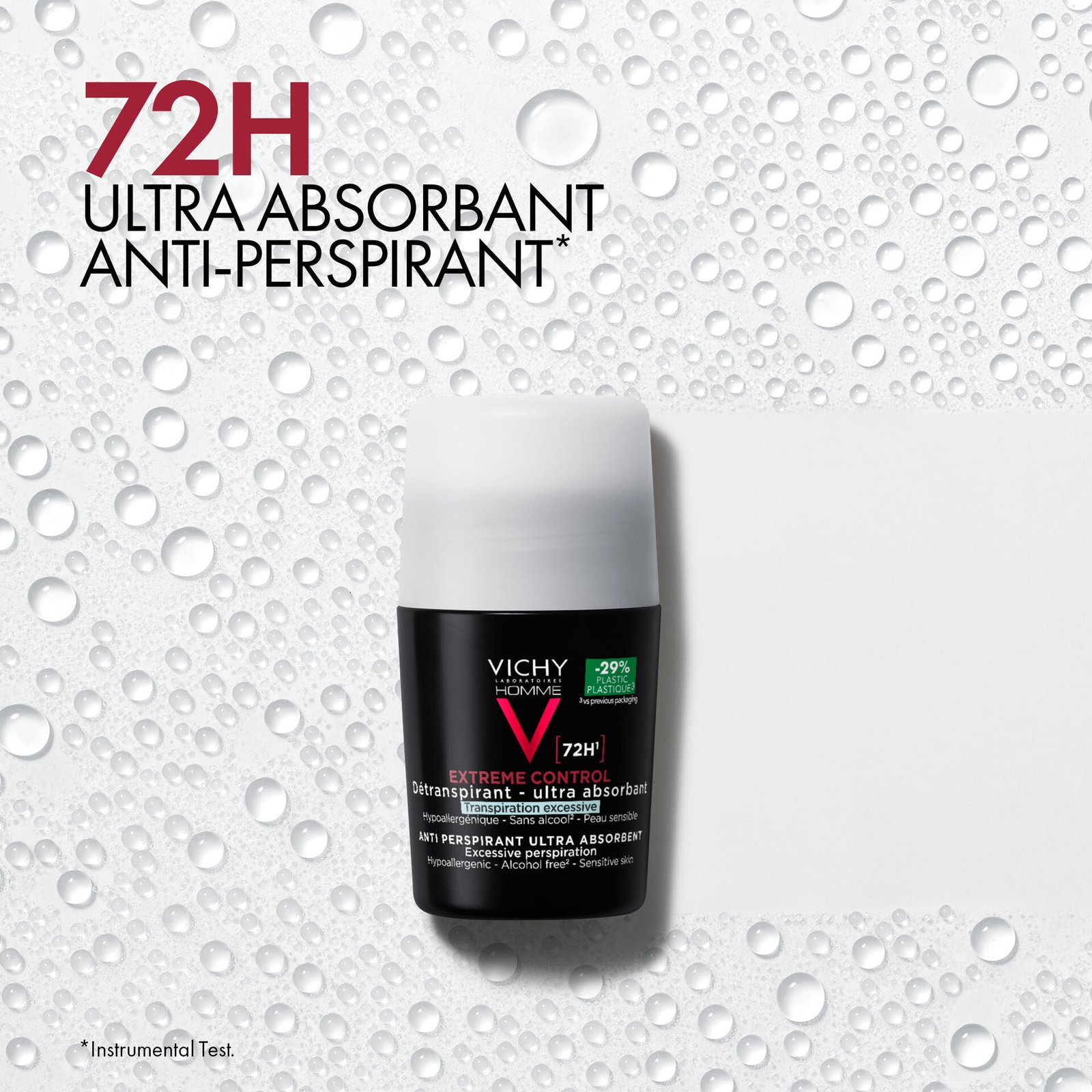 Vichy Homme 72H Extreme Control Anti-perspirant Deodorant Roll-On 50 ml