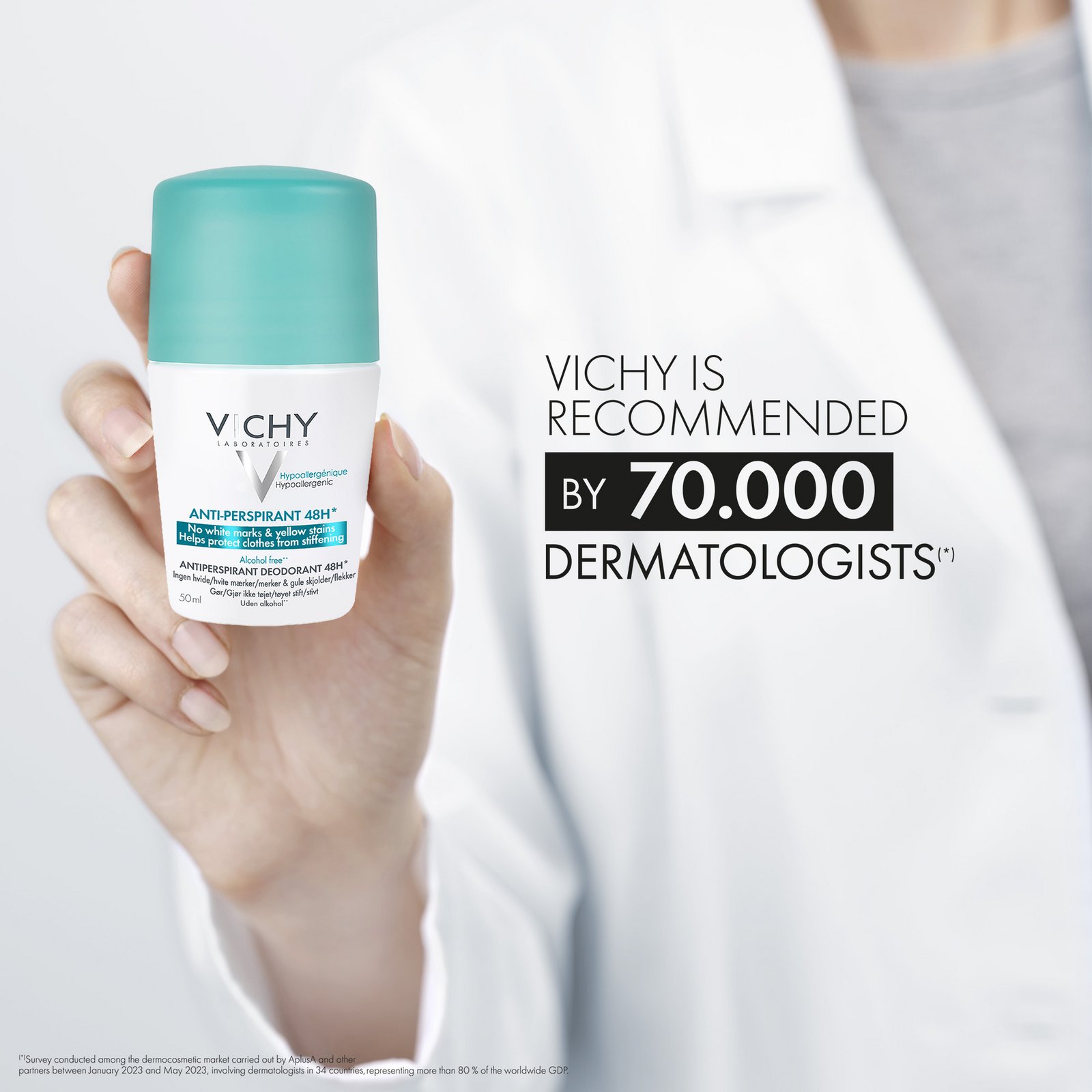 Vichy Anti-Trace Antiperspirant 48H Deo Roll-on 50 ml