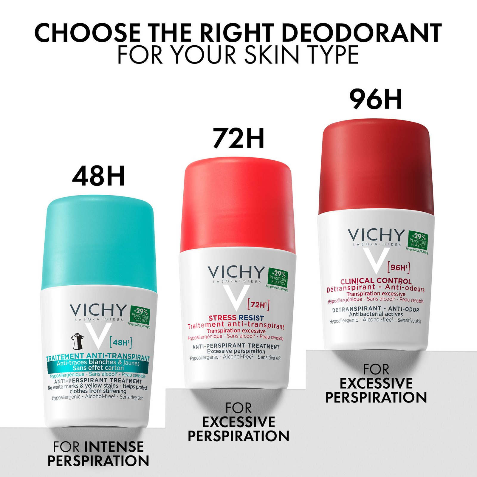 Vichy Anti-Trace Antiperspirant 48H Deo Roll-on 50 ml