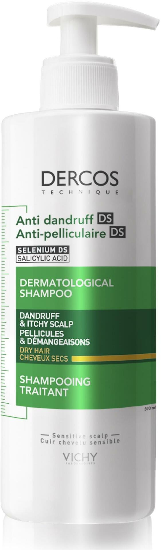 Dercos Technique Anti-Dandruff Shampoo for Dry Hair 390 ml