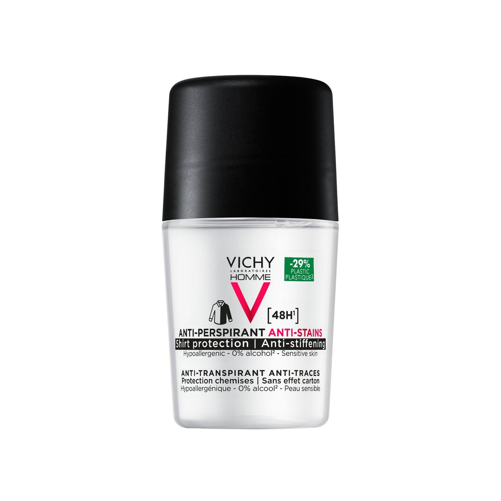 Vichy Homme 48H Anti-stain Anti-perspirant Deodorant Roll-On 50 ml