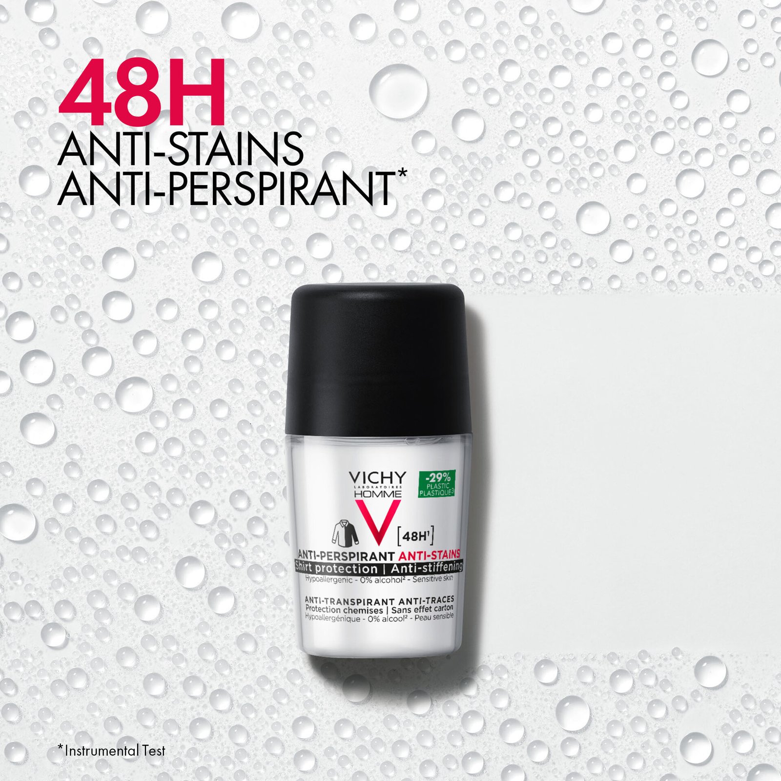 Vichy Homme 48H Anti-stain Anti-perspirant Deodorant Roll-On 50 ml