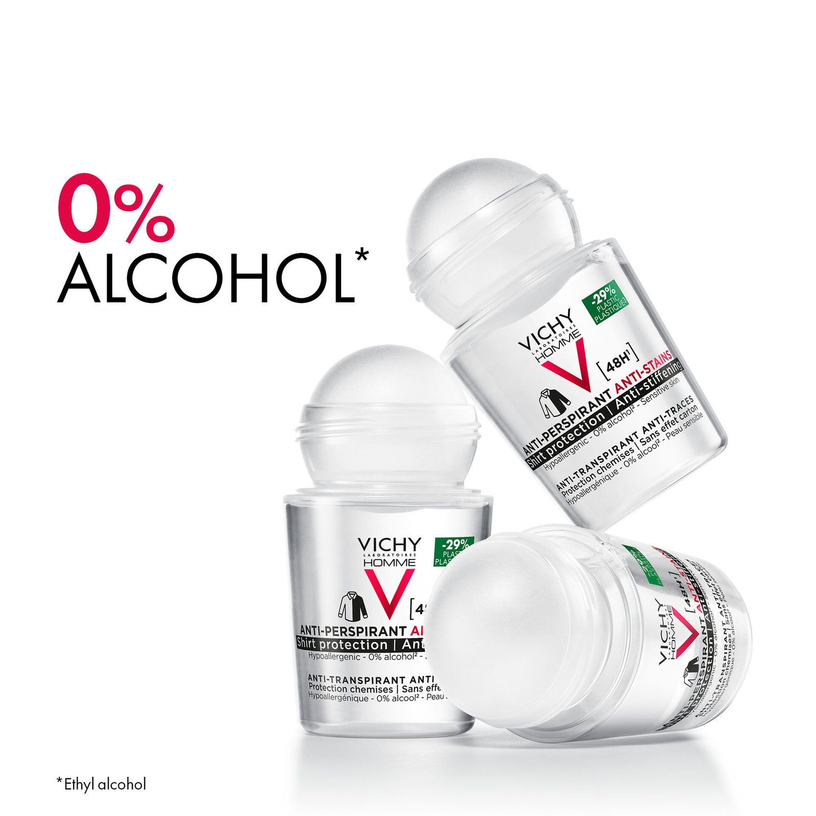Vichy Homme 48H Anti-stain Anti-perspirant Deodorant Roll-On 50 ml