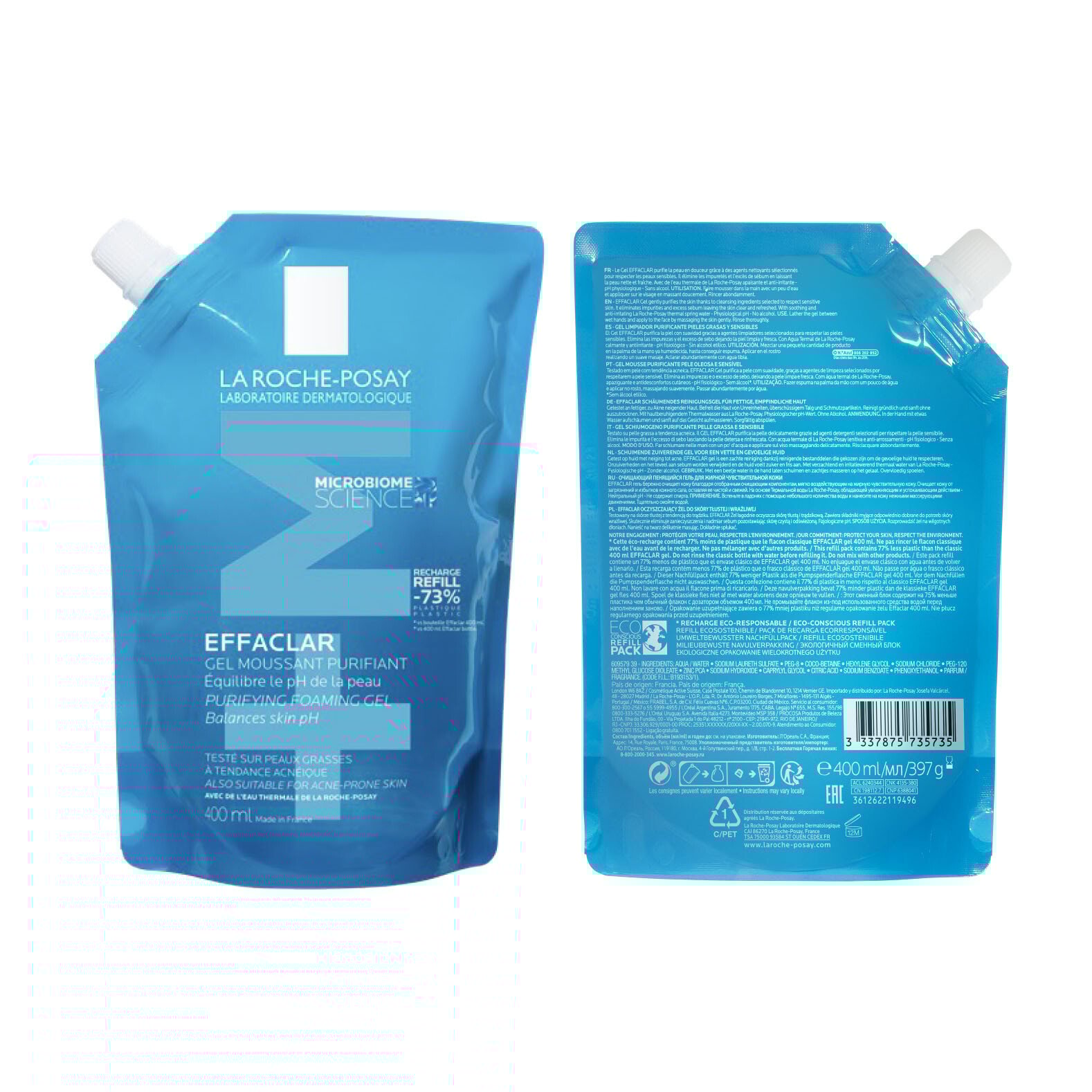 La Roche-Posay Effaclar +M Foam gel Refill 400 ml
