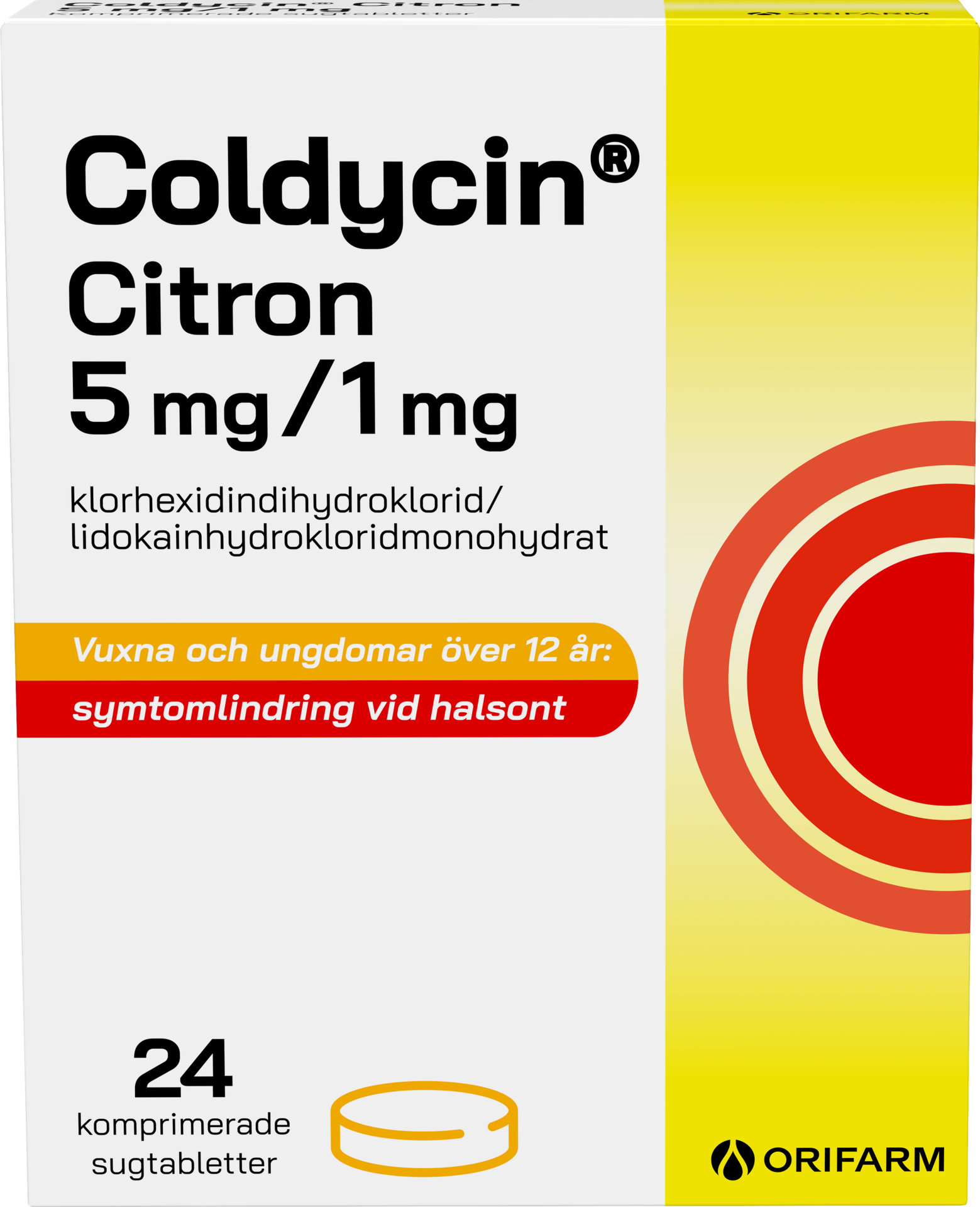 Coldycin Citron 5 mg/1 mg 24 sugtabletter