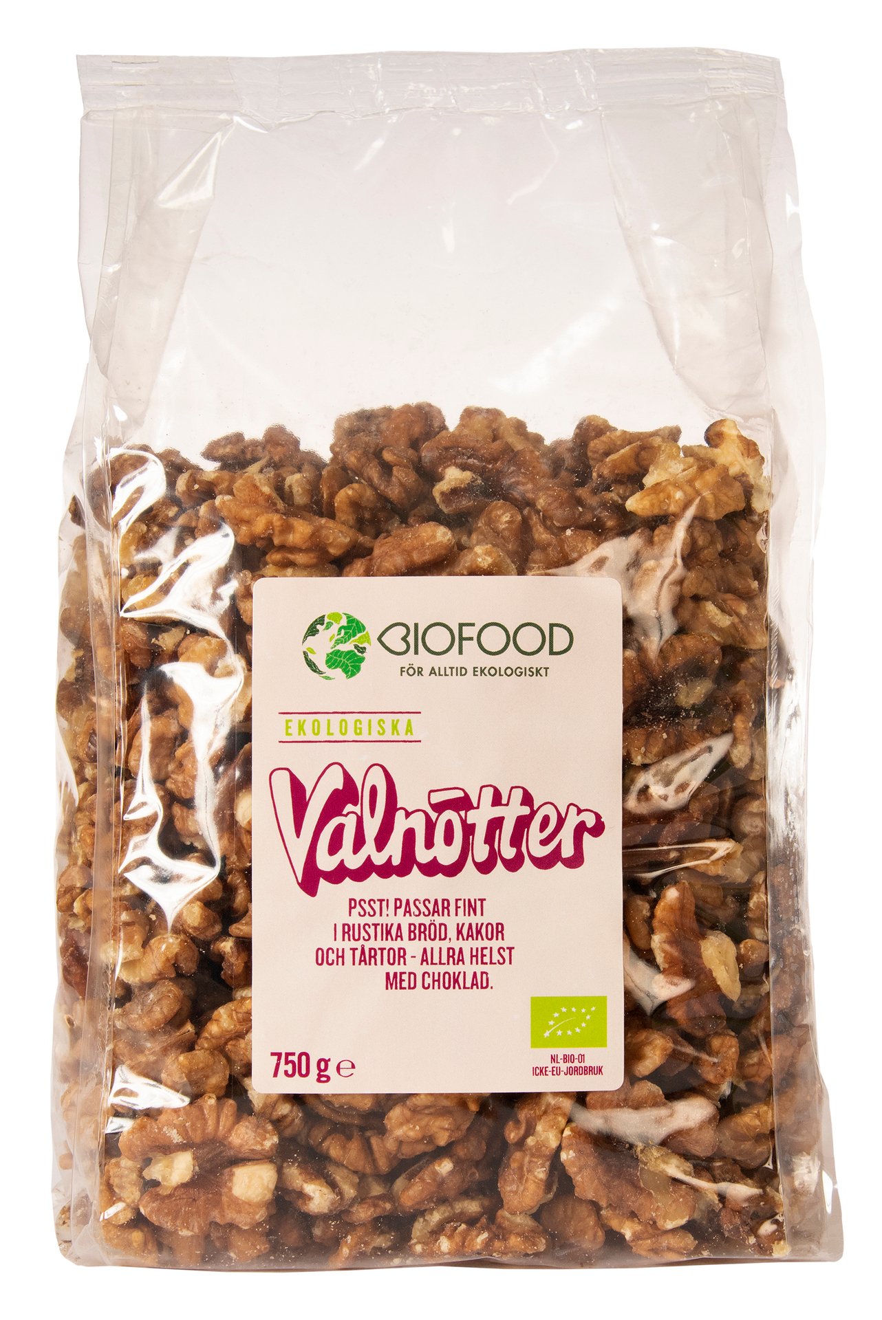 Biofood Valnötter Halvor 750 g