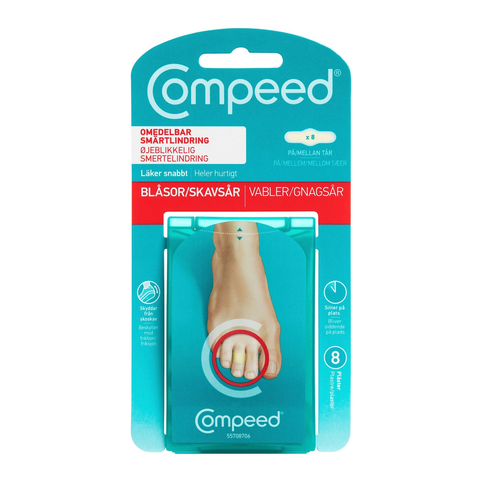 Compeed Skavsårsplåster On Toes 8 st
