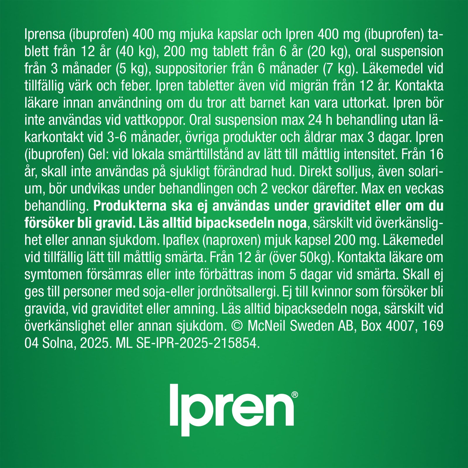 Ipren suppositorium 60mg 10 suppositorier