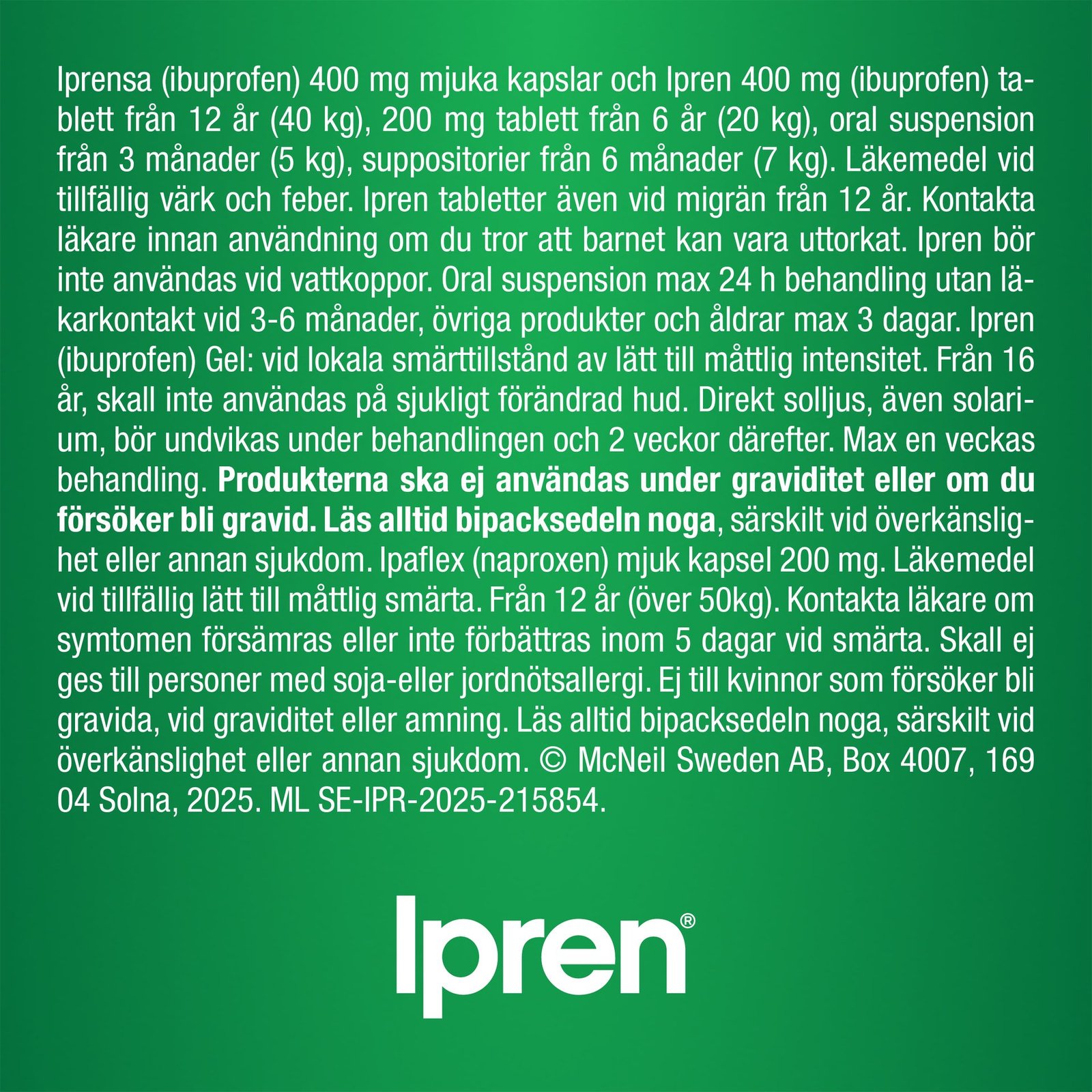 Ipren suppositorium 60mg 10 suppositorier