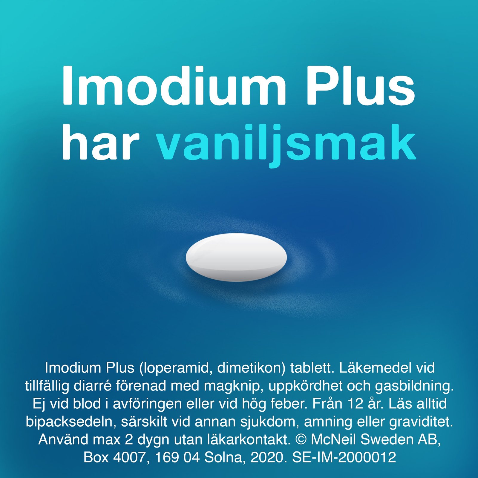 Imodium Plus 2mg/125mg tabletter, 12st