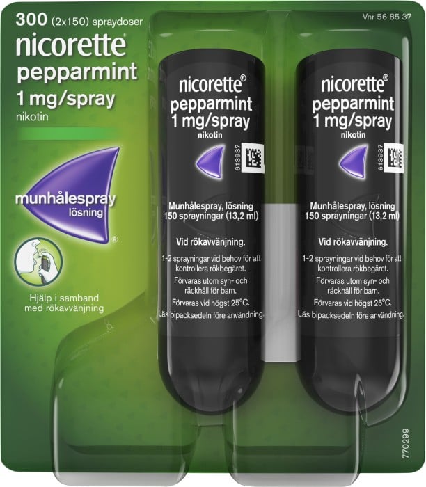 Nicorette Pepparmint Munhålespray 1 mg/spray 2 x 150 spraydoser