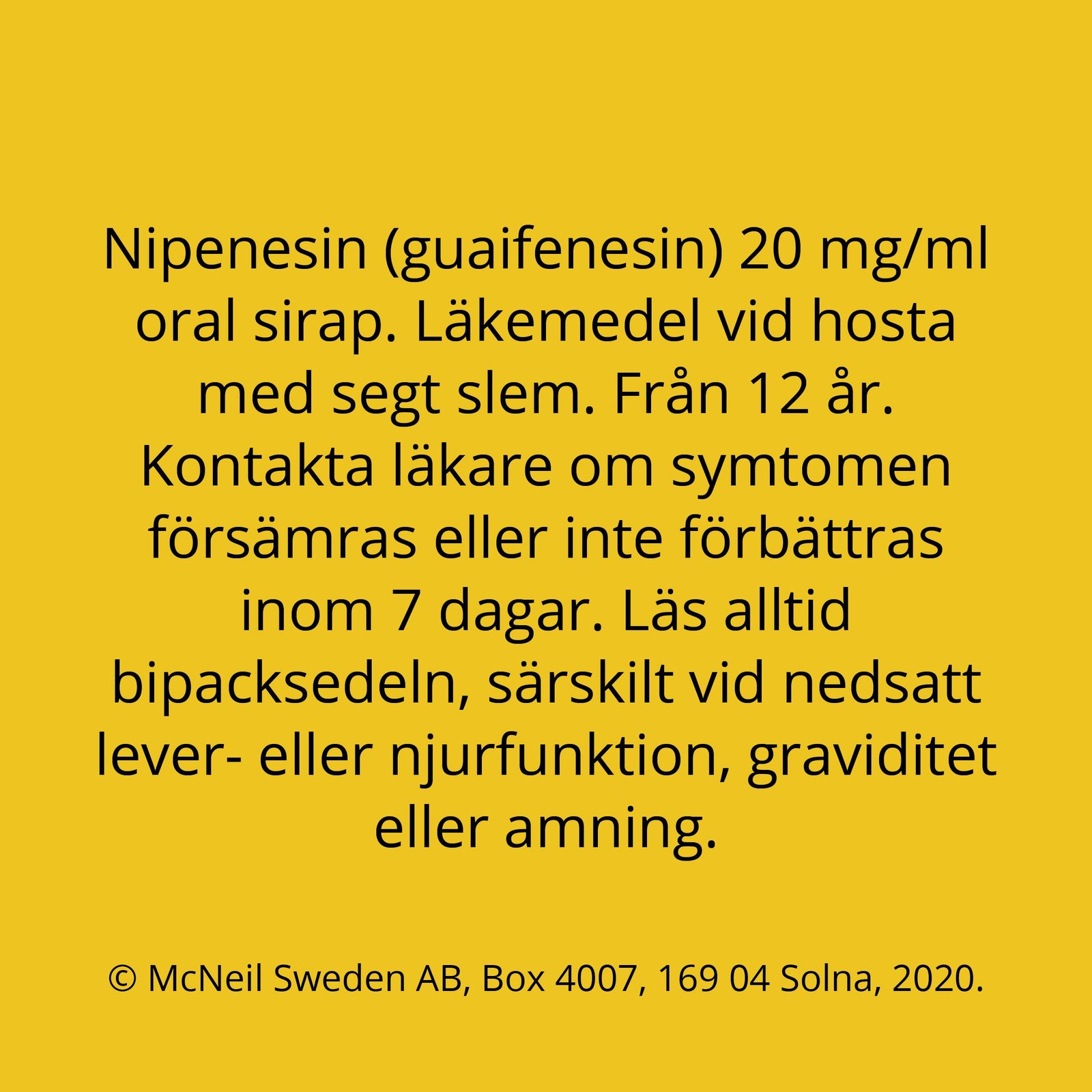 Nipenesin Sirap 20 mg/ml, 300 ml