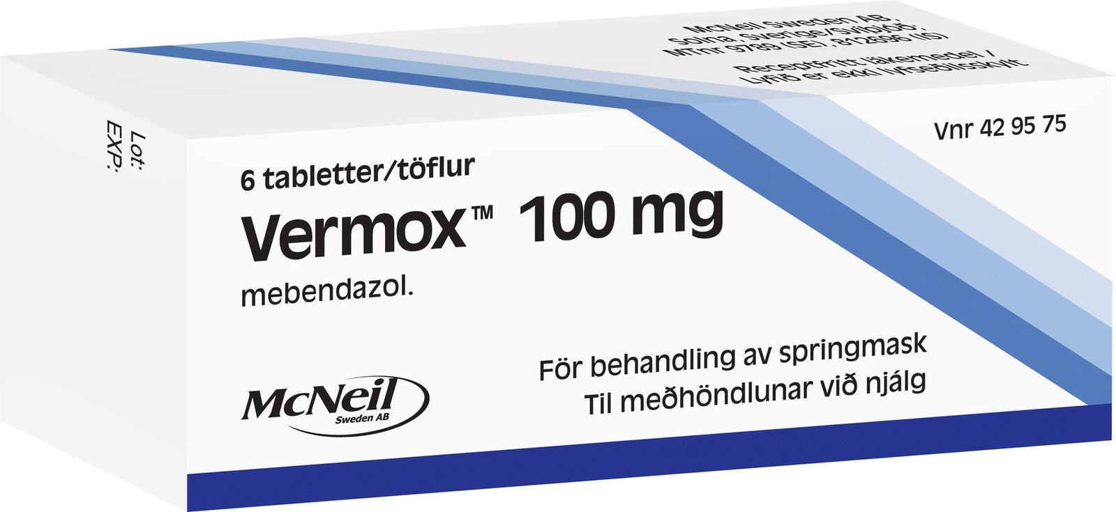 Vermox Behandling av Springmask 100 mg 6 tabletter
