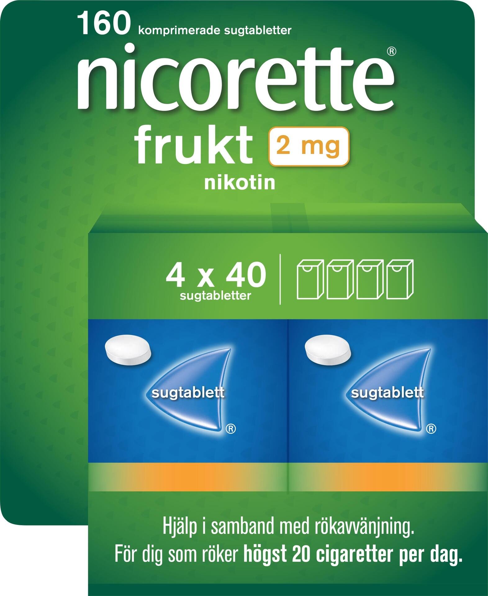 Nicorette sugtablett Frukt 2mg 160st