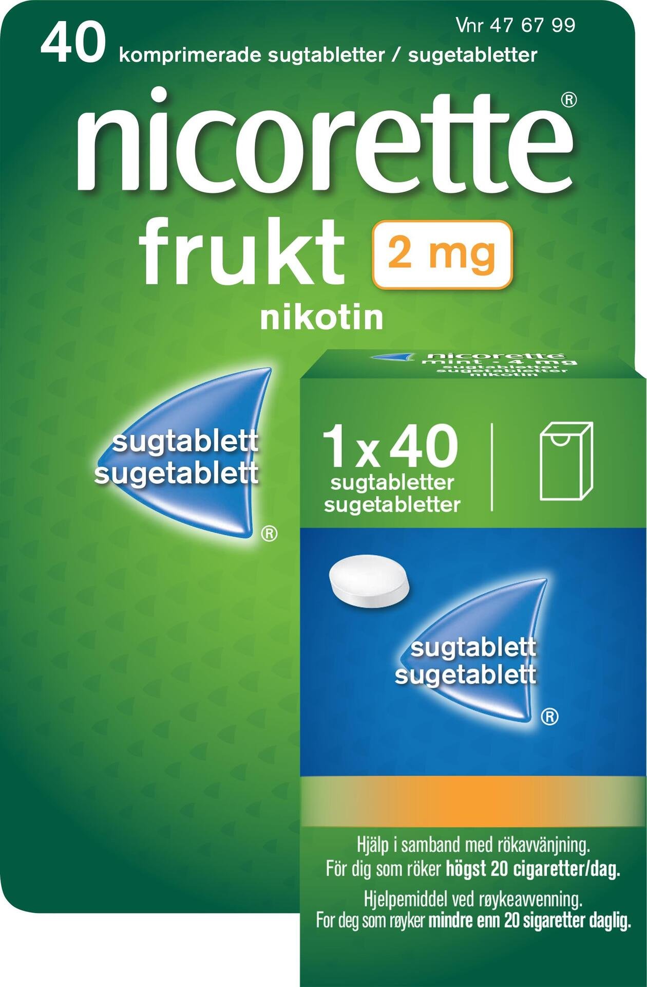 Nicorette sugtablett Frukt 2mg 40st