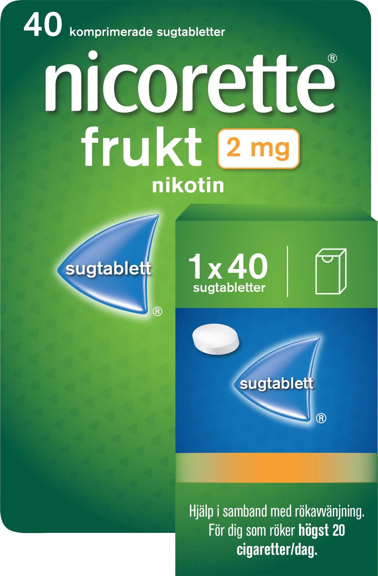 Nicorette sugtablett Frukt 2mg 40st