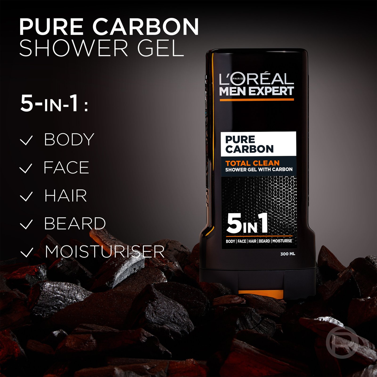 L'Oréal Men Expert Pure Carbon Total Clean Shower Gel 300ml