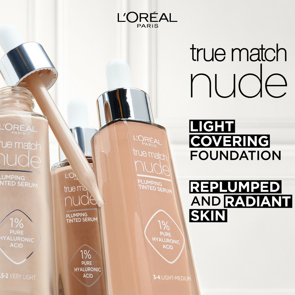 L'Oréal Paris True Match Nude Plumping Tinted Serum 5-6 Medium - Tan