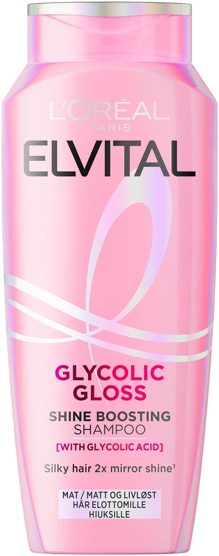 L'Oréal Paris Elvital Glycolic Gloss Schampo för glanslöst hår 250 ml