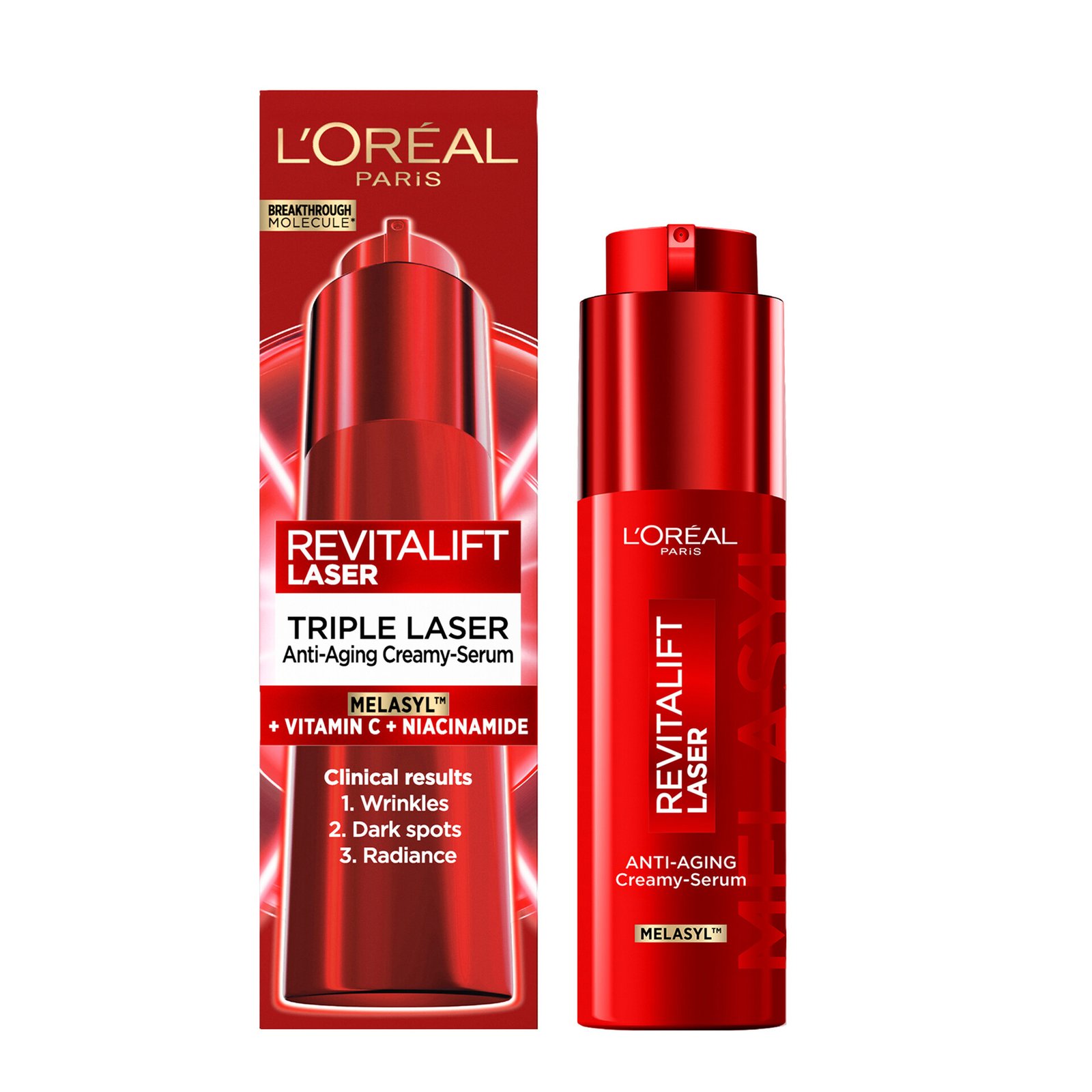 L’Oréal Paris Revitalift Laser Triple Laser Anti-Ageing Creamy Serum rynkor fläckar lyster 50 ml